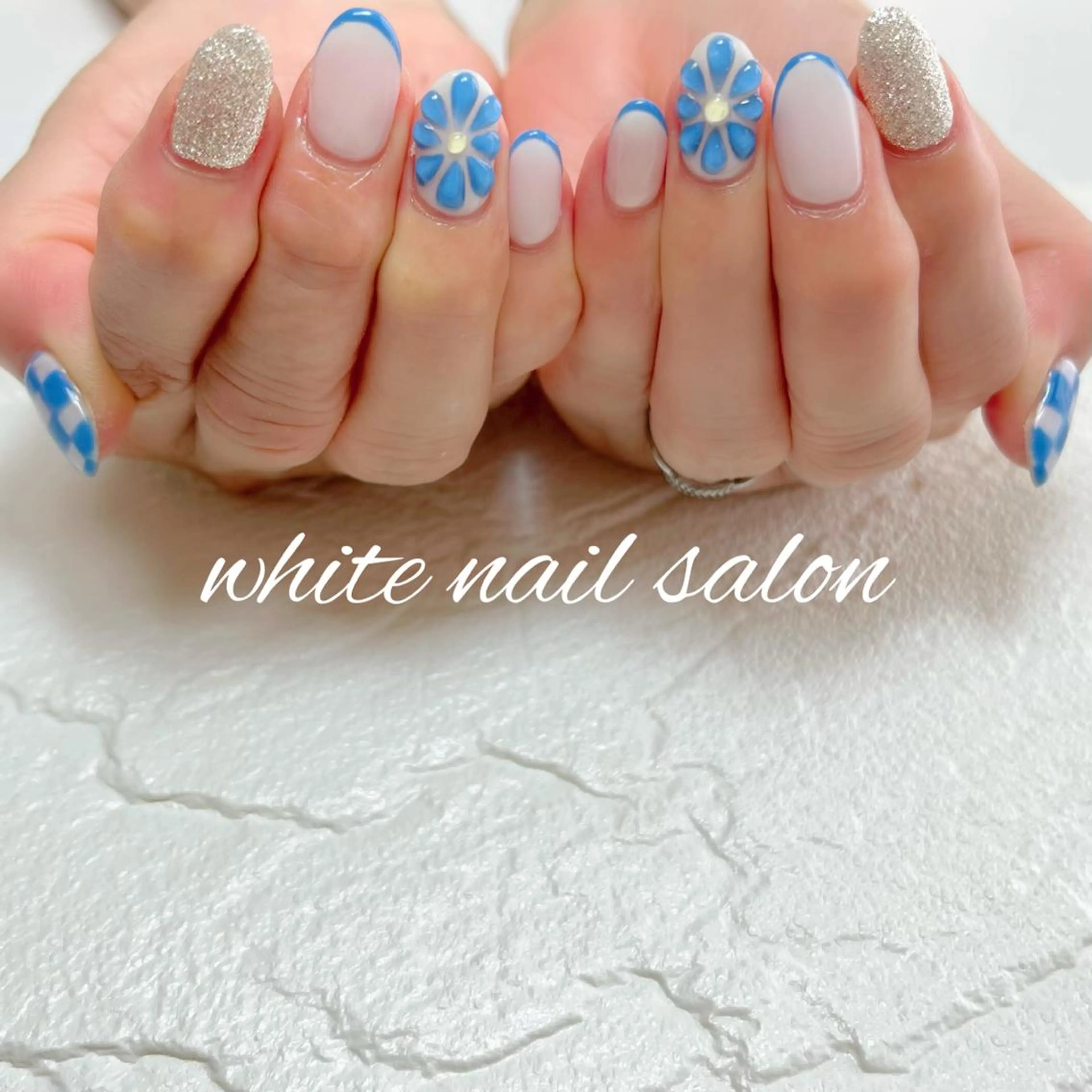 ネイル フットネイル ジェルネイル ハードジェル ラメ(グリッター) 持ち込み ハンドネイル white nail salonのネイルデザイン