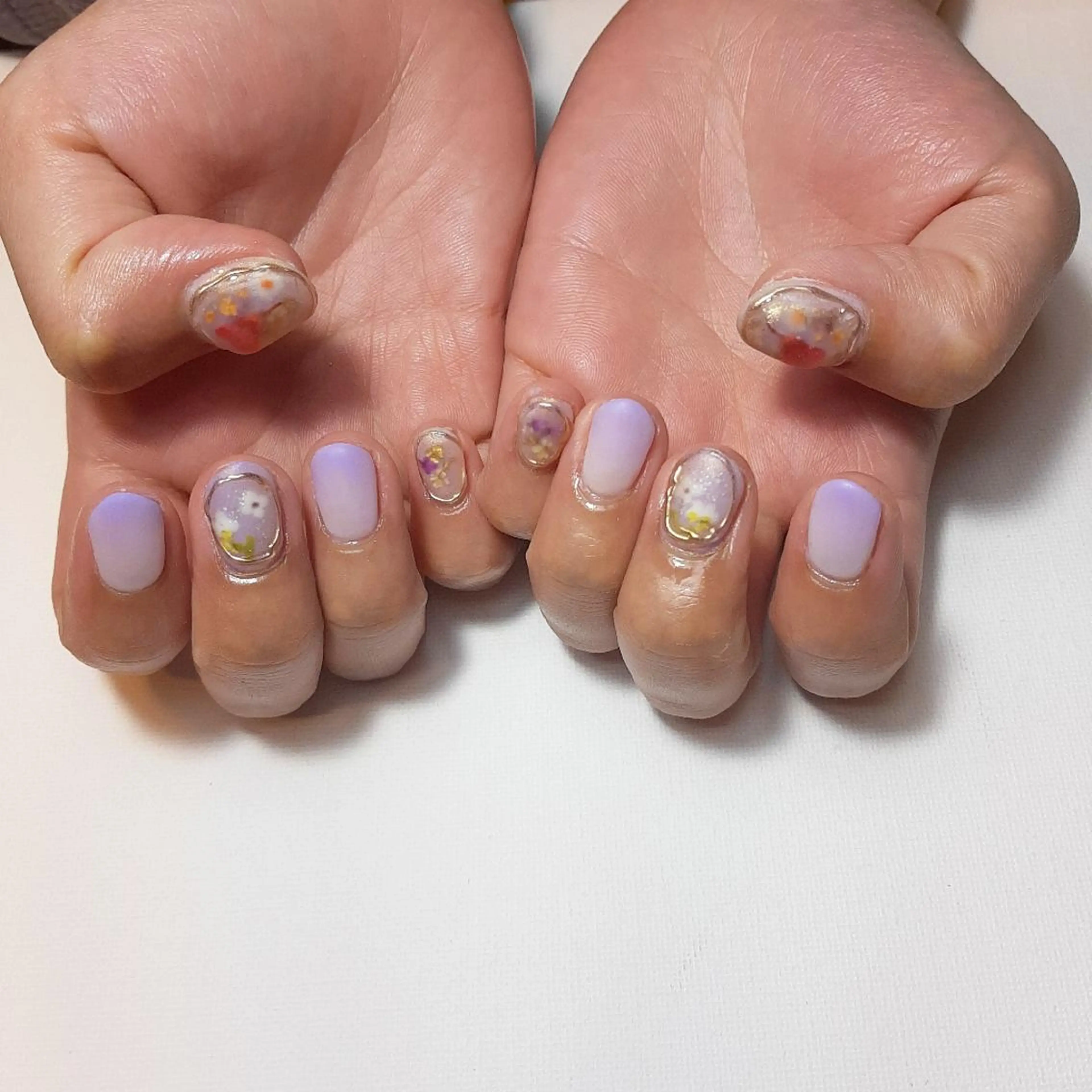 ネイル フラワーネイル グラデーション マットネイル 春ネイル owlnail /持込みデザイン専門のネイルデザイン
