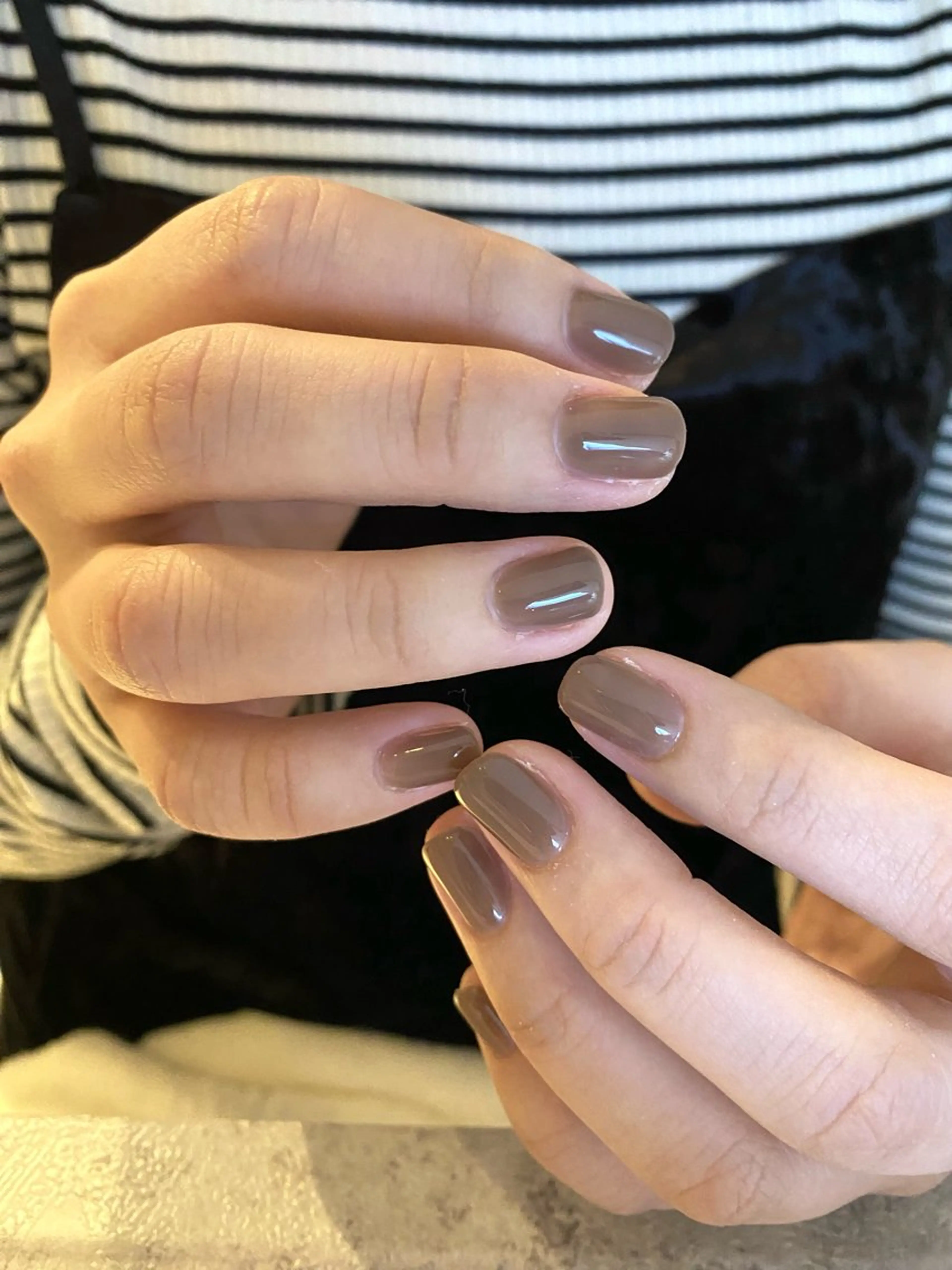 ネイル ブラウン マグネットネイル ミラーネイル ニュアンスネイル シンプルネイル nail salon An°のネイルデザイン