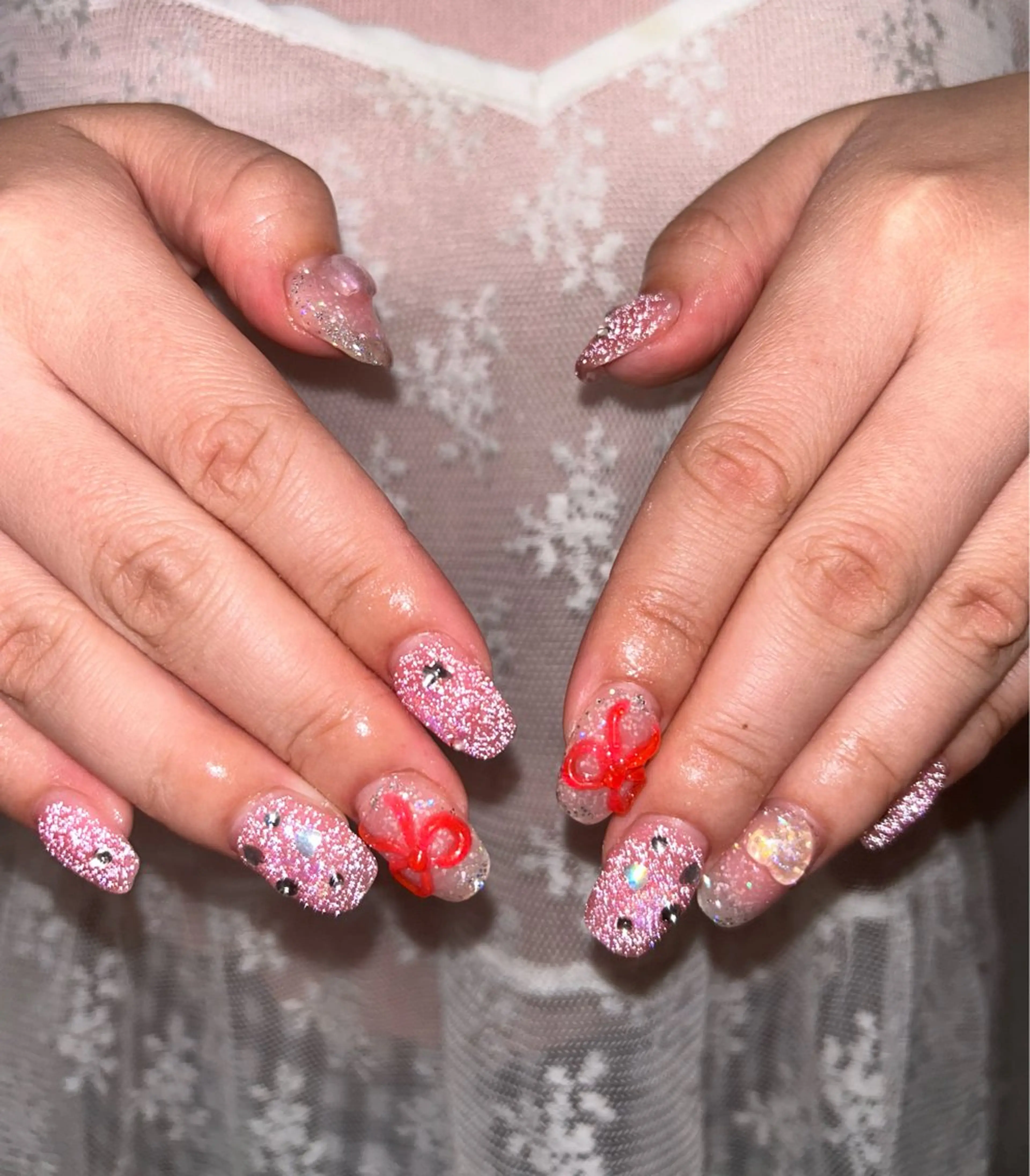 ネイル フラッシュネイル ピンク 大山 なつみのネイルデザイン