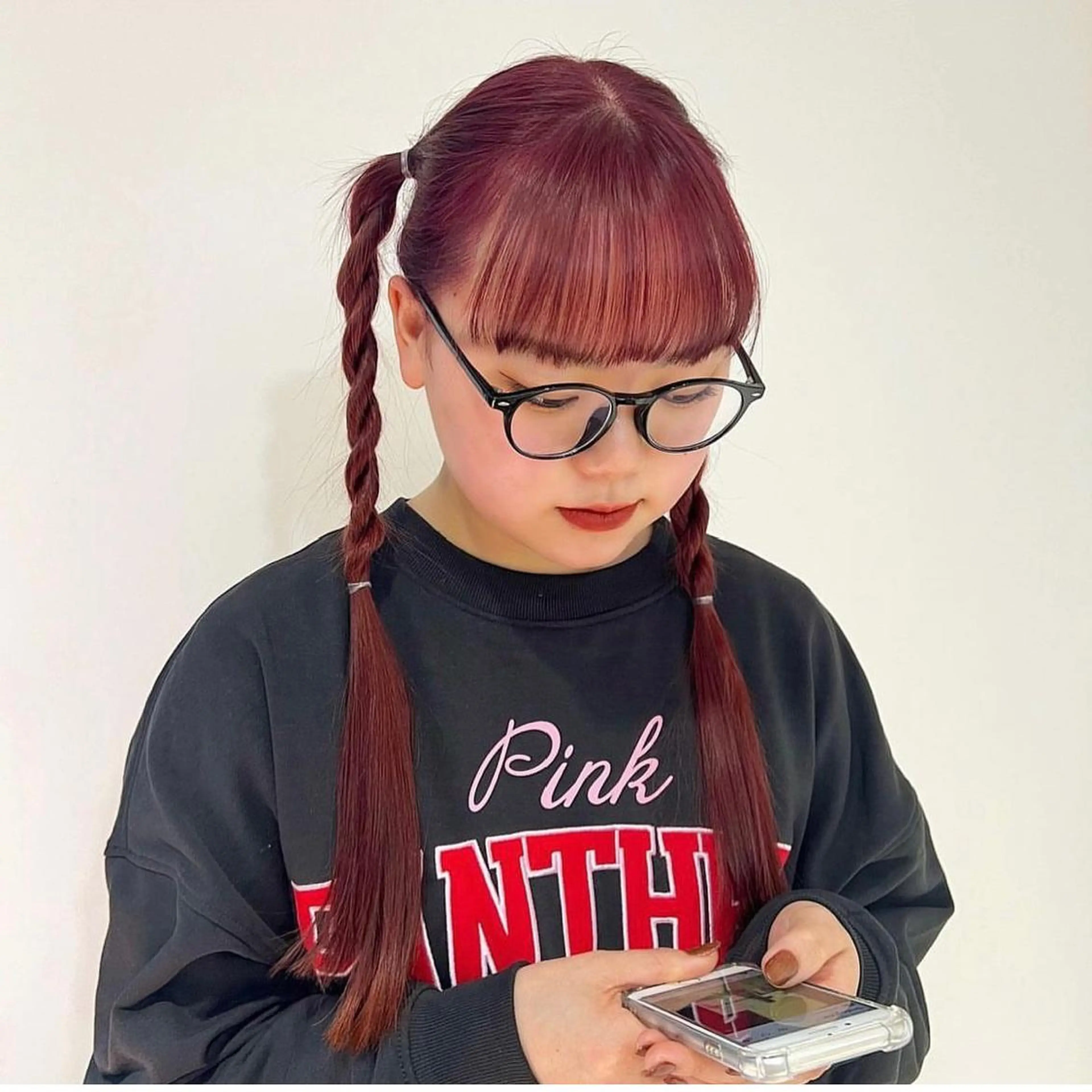 ロング カラー レッドカラー 🎀ダブルカラー/ ピンク×ガーリー🎀のヘアスタイル