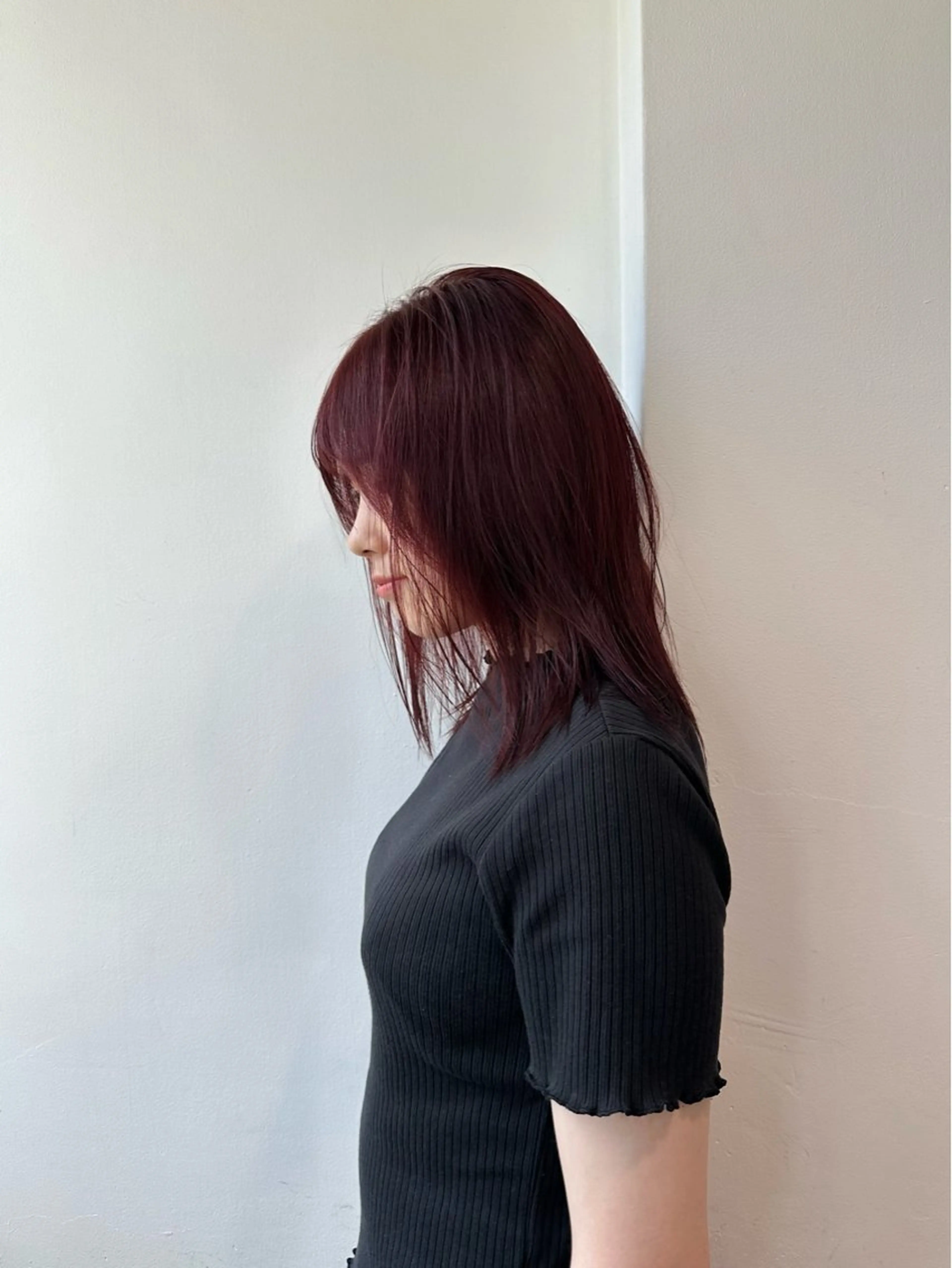 セミロング カラー カット ヘアカラー ブリーチしない 暖色colorのヘアスタイル