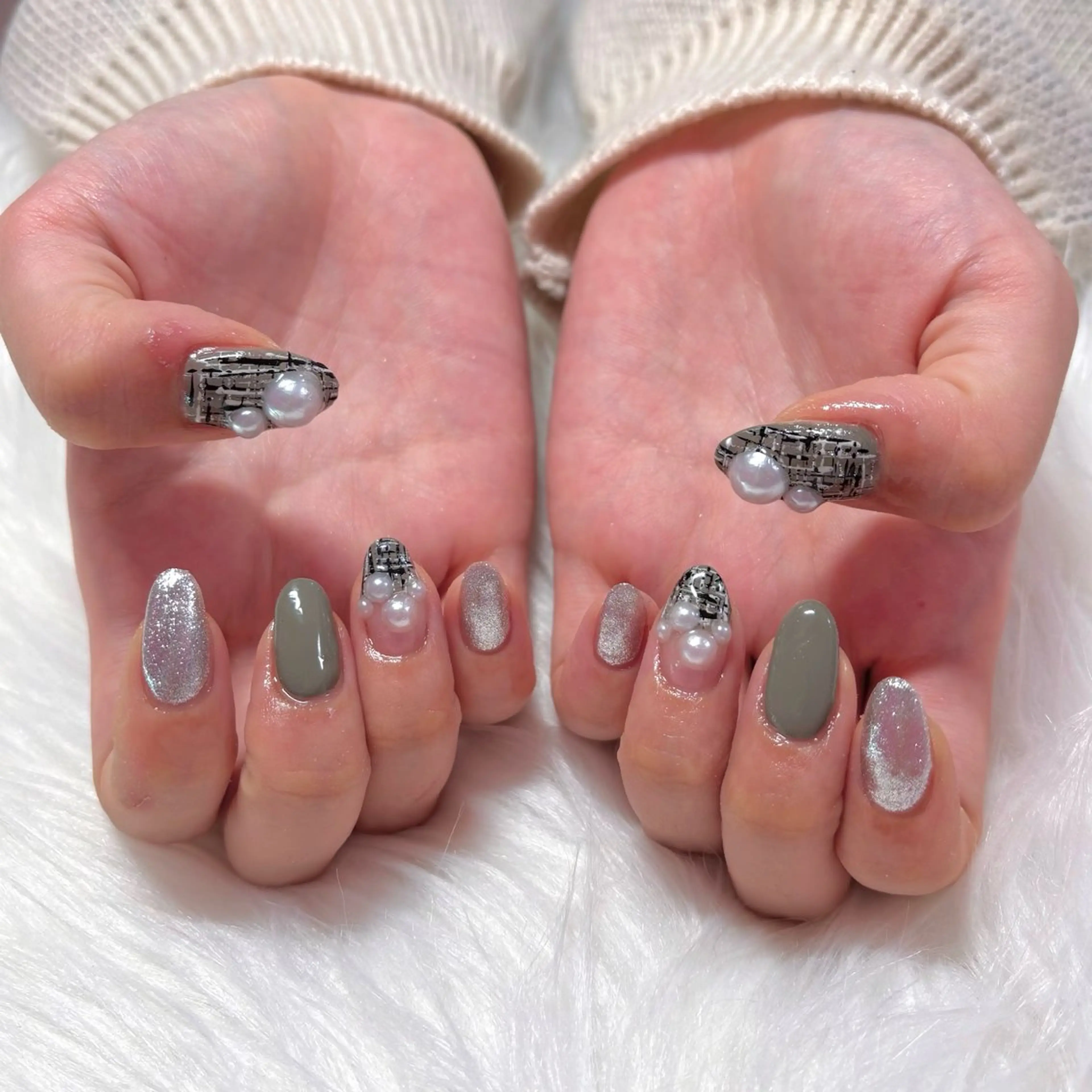 ネイル ツイードネイル ハンドネイル Noix nailのネイルデザイン