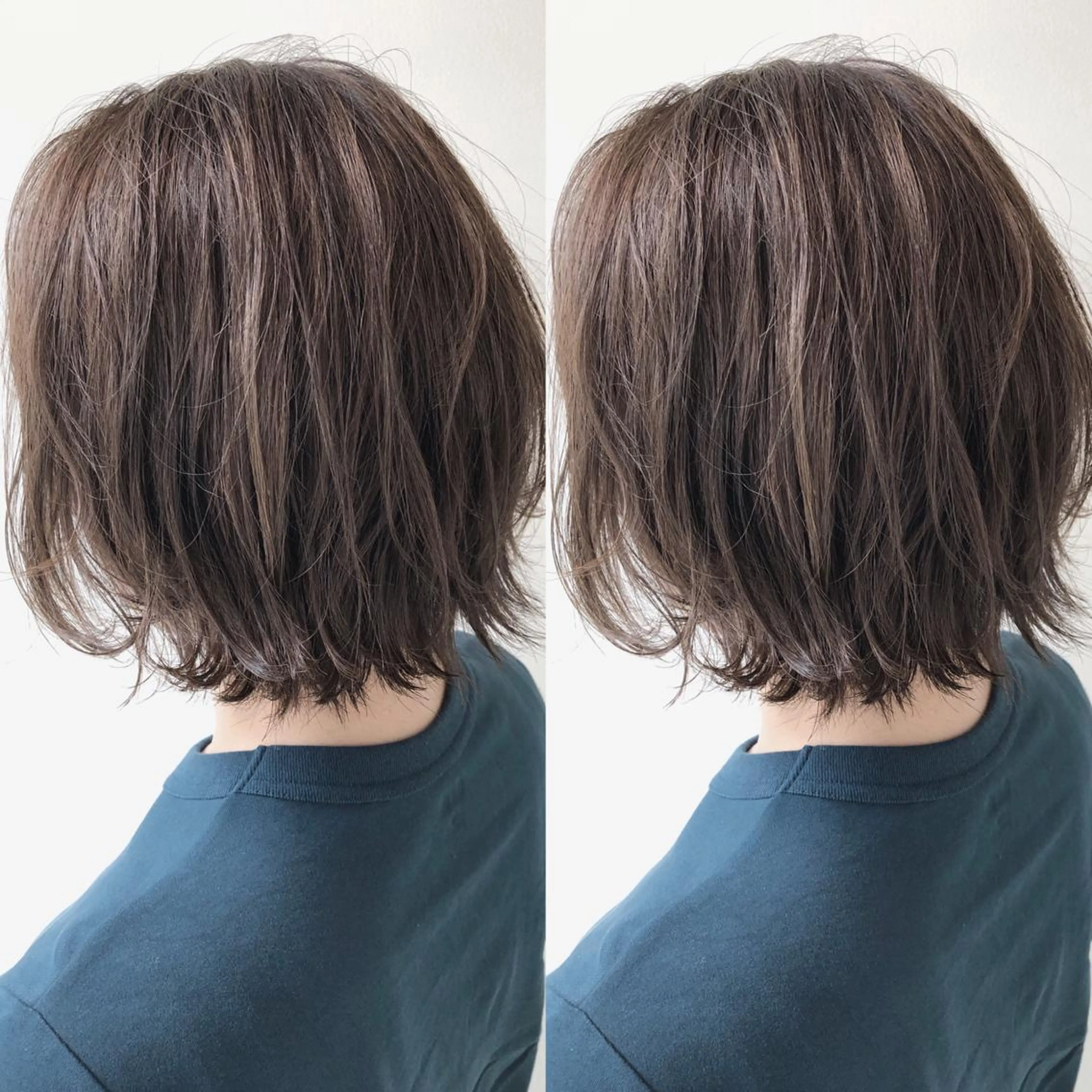 ショート カラー パーマ ヘアアレンジ グレージュ ラベンダーカラー ラベンダーグレージュ ラベンダーグレー 外ハネヘア Mira by greenのヘアスタイル