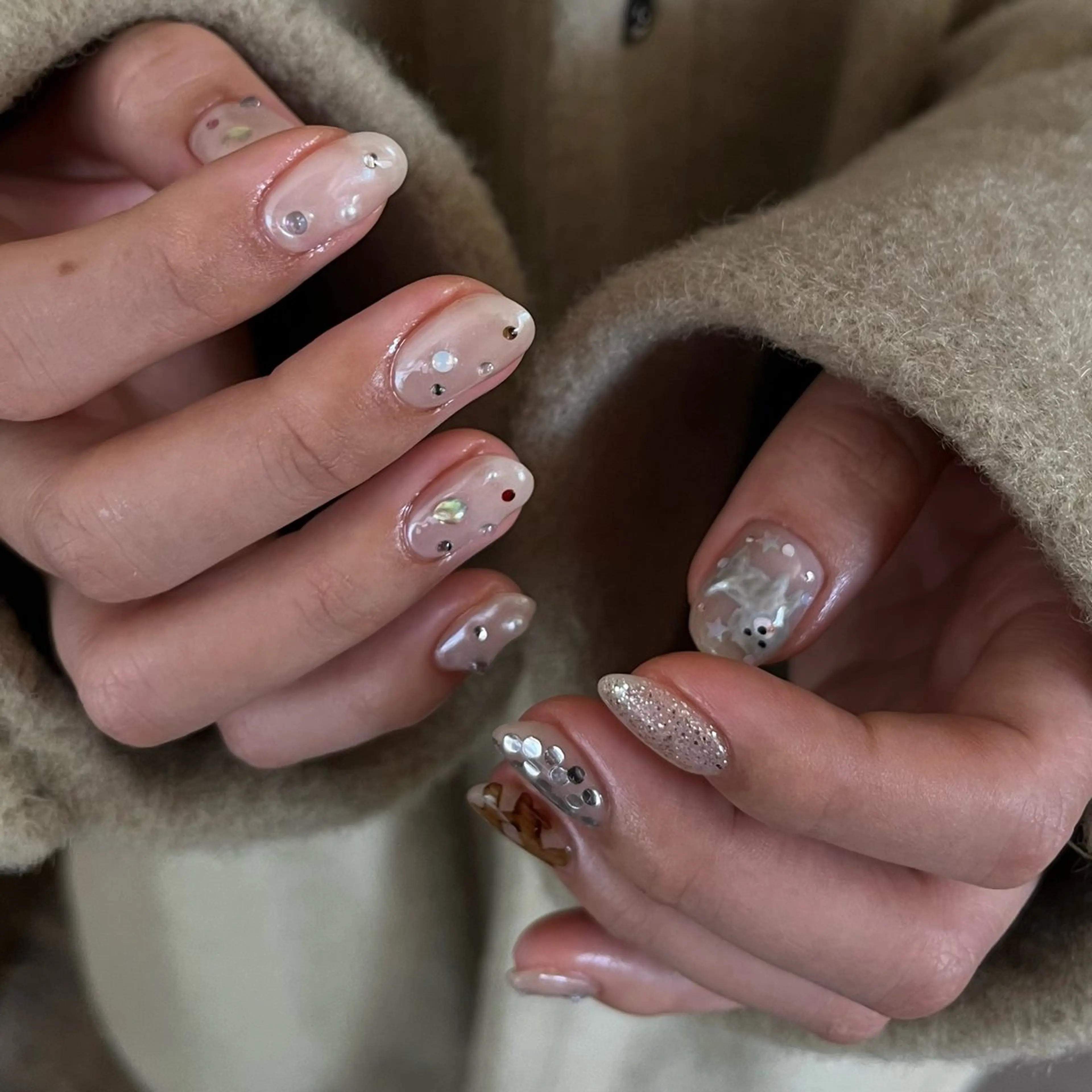 ネイル クリスマス ハンドネイル nail salon O (en)所属・vegh. nail／阿波座のネイルデザイン