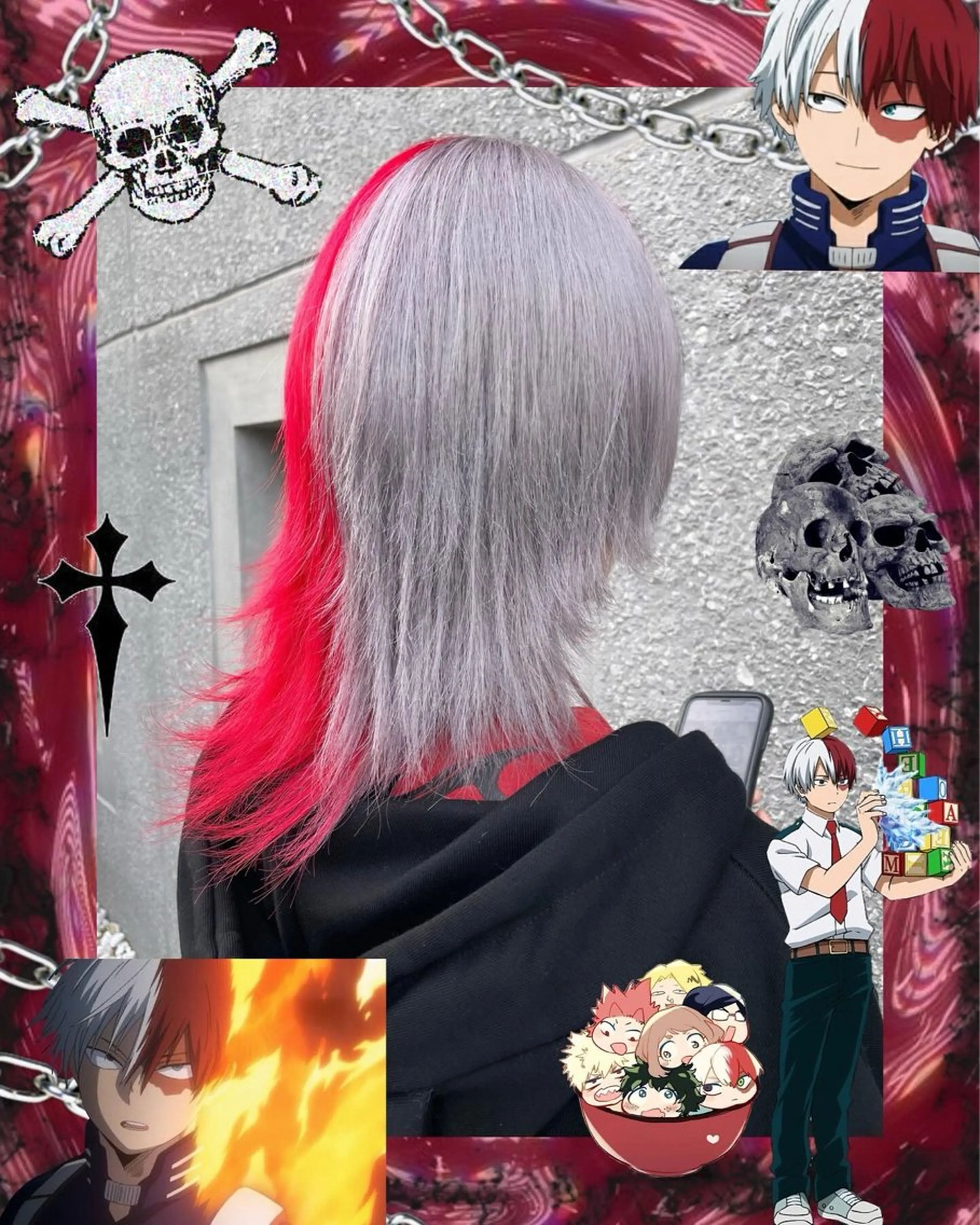 カラー メンズ レッドカラー シルバー ホワイトシルバー ヘアカラー 🍭ハイトーン/ レイヤーカット🦄のヘアスタイル