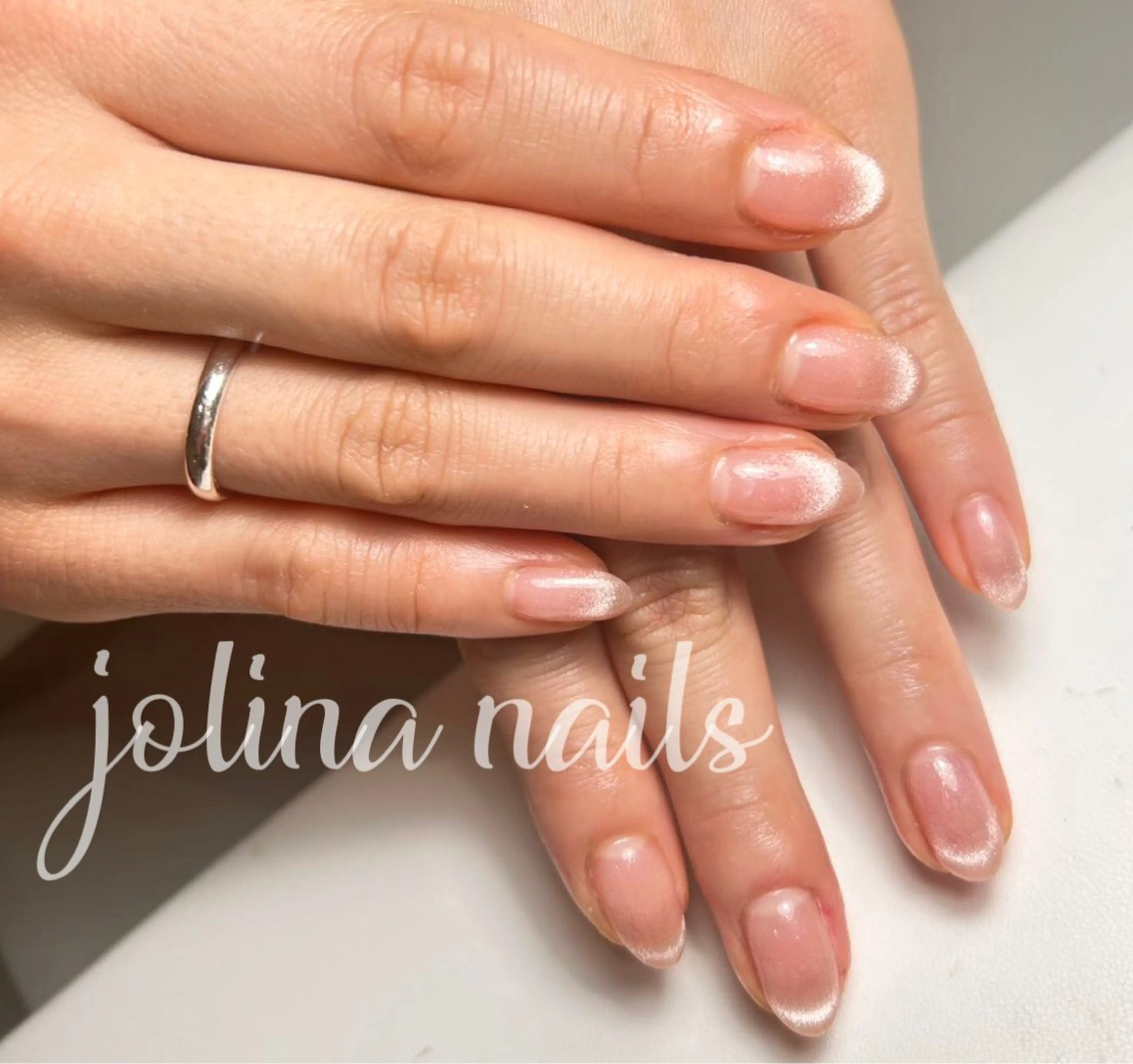 ネイル フレンチネイル マグネットネイル マグネットフレンチ ワンホンネイル ハンドネイル ハンドケア jolina nails鶴見店のネイルデザイン
