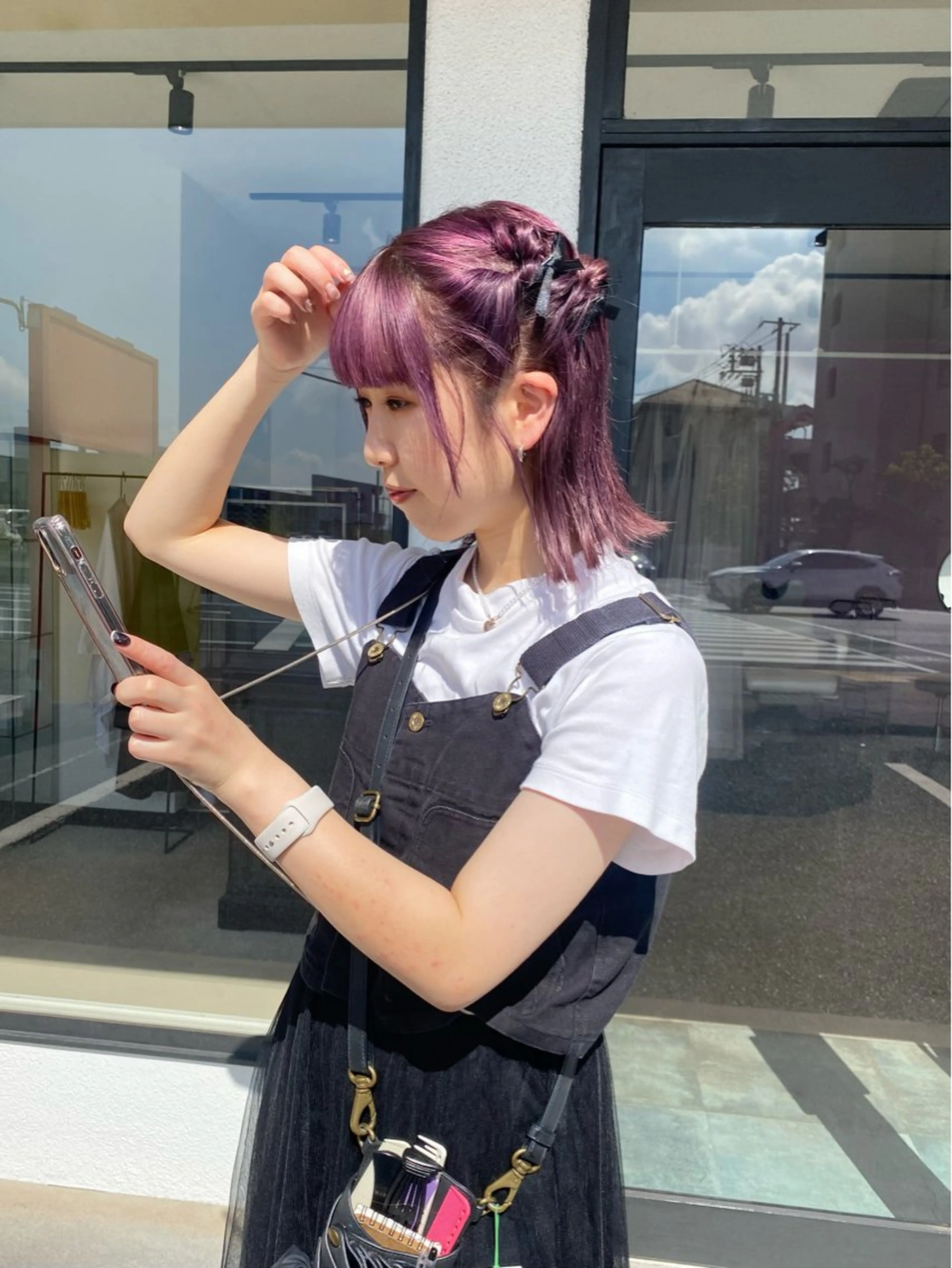 カラー ラベンダーカラー ピンクカラー ピンクラベンダー MATTY azusaのヘアスタイル