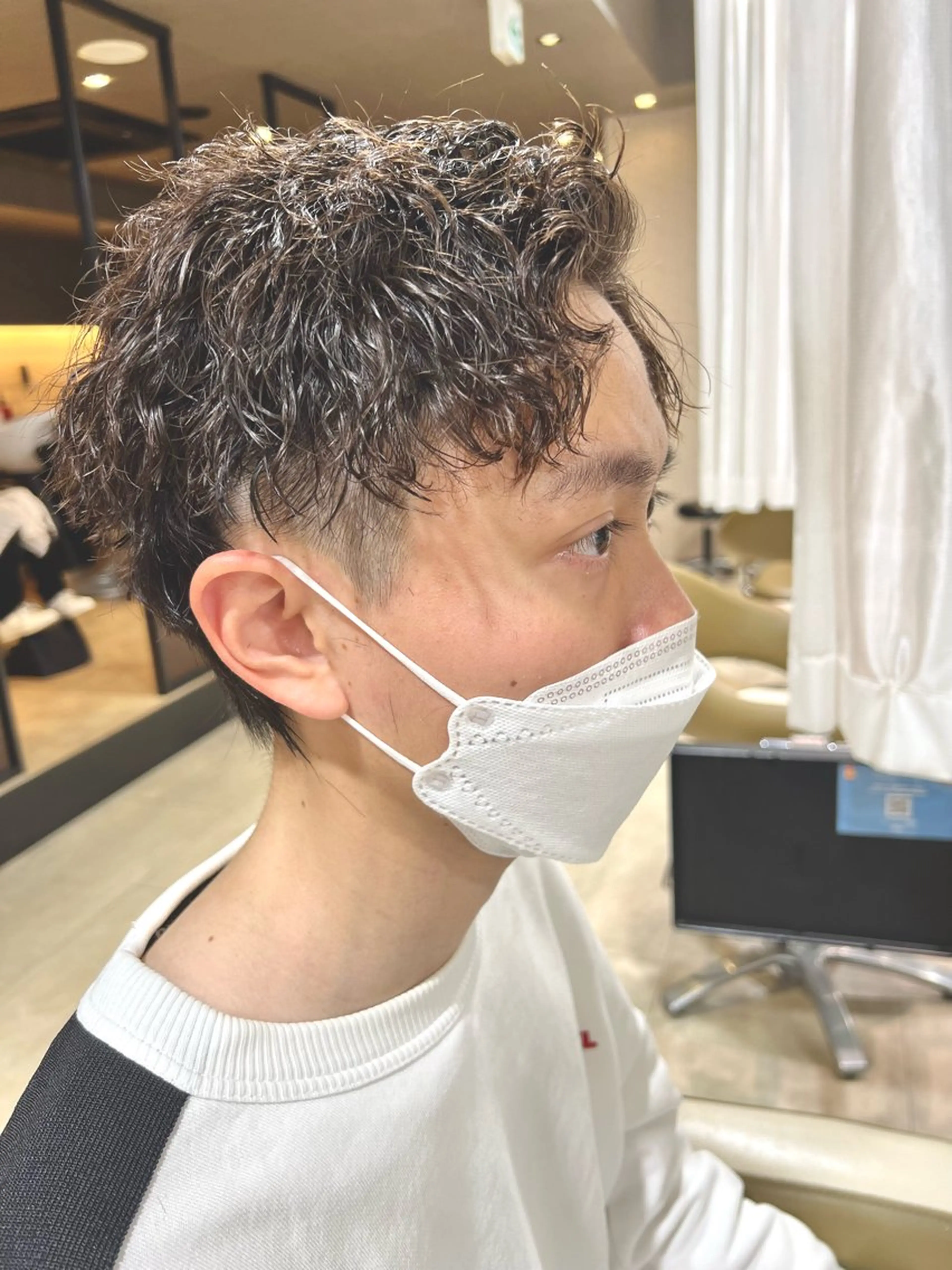 パーマ メンズ 心斎橋バレイヤージュ 小林勝貴のヘアスタイル