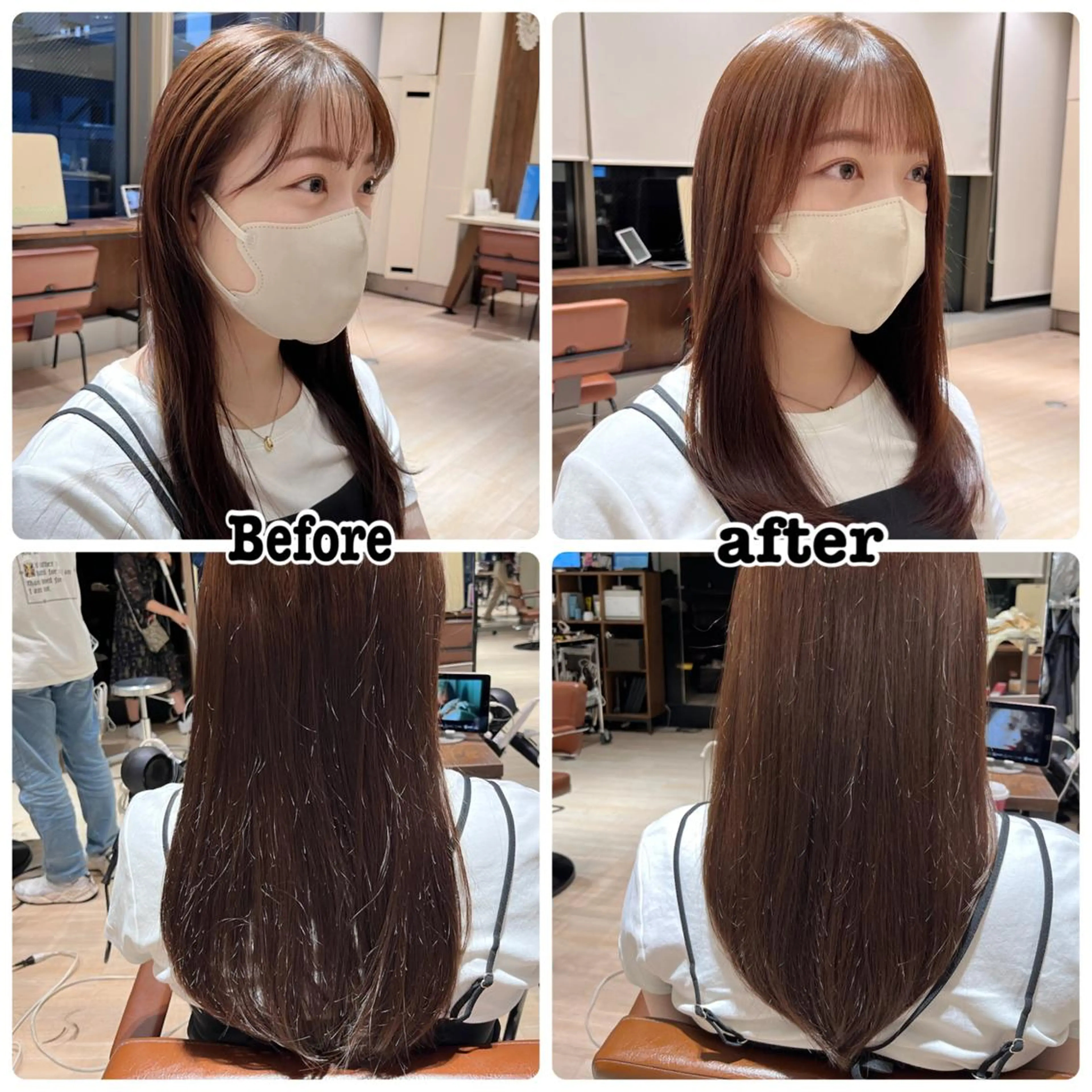 ロング 顔周りカット レイヤーカット 縮毛矯正 カット 縮毛矯正 トリートメント 赤羽今日子/レイヤー /盛れる顔まわりのヘアスタイル