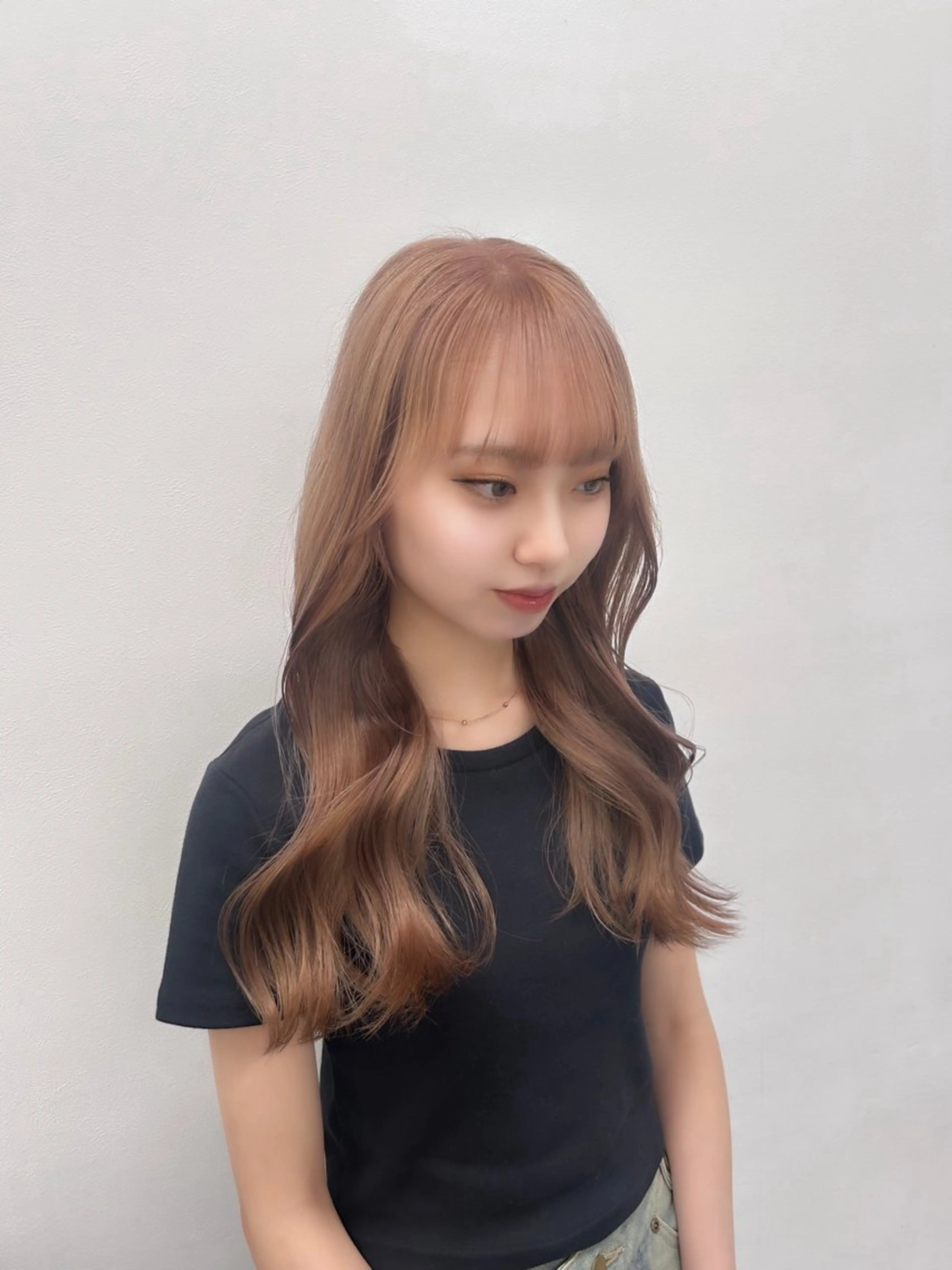 ロング カラー パーマ ヘアアレンジ メンズ キッズ カット ヘアカラー トリートメント 🎀韓国風レイヤー/ ベージュ/ハイトーンのヘアスタイル