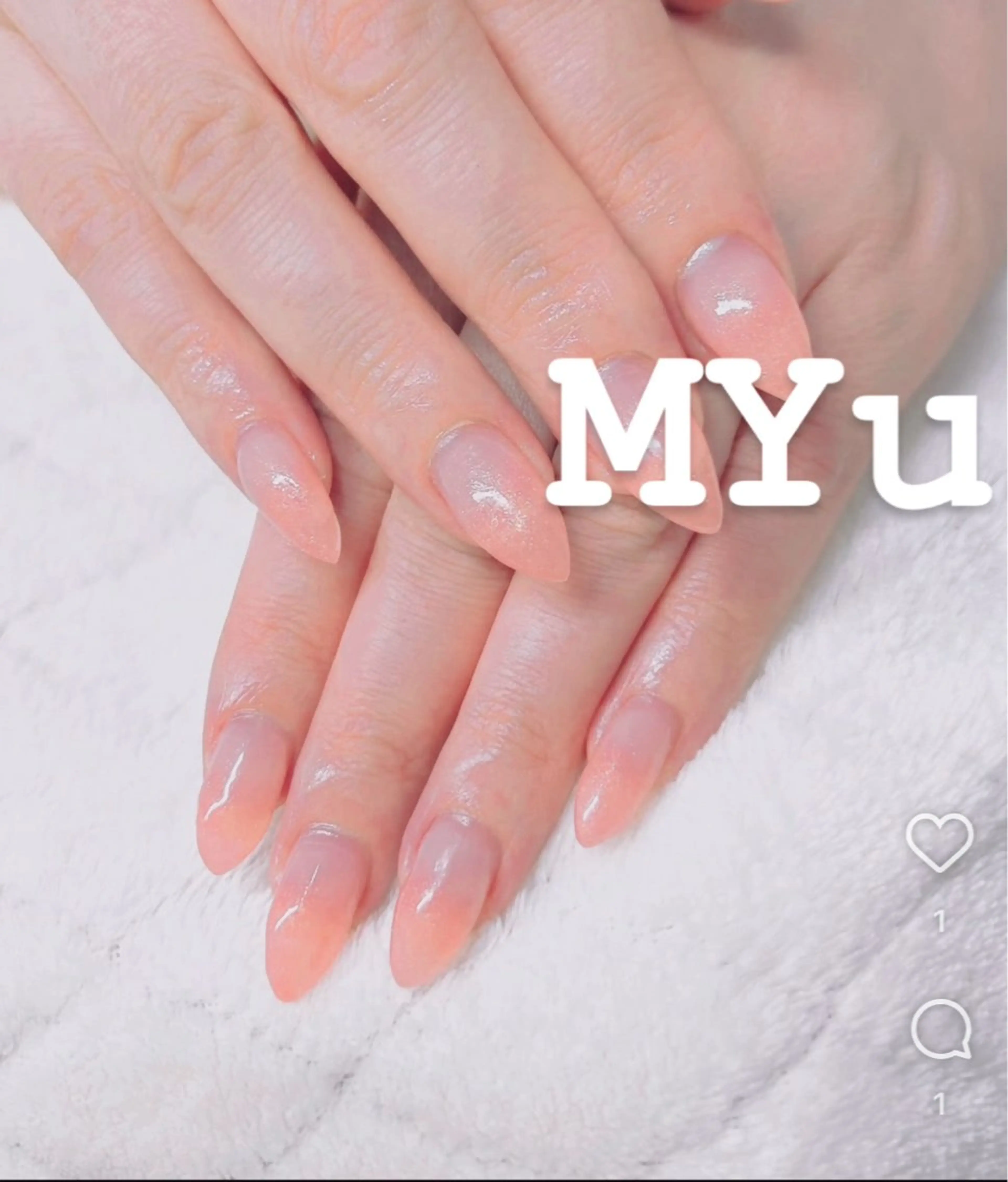ネイル 長さ出し グラデーション MYu Beauty Salon YURIのネイルデザイン