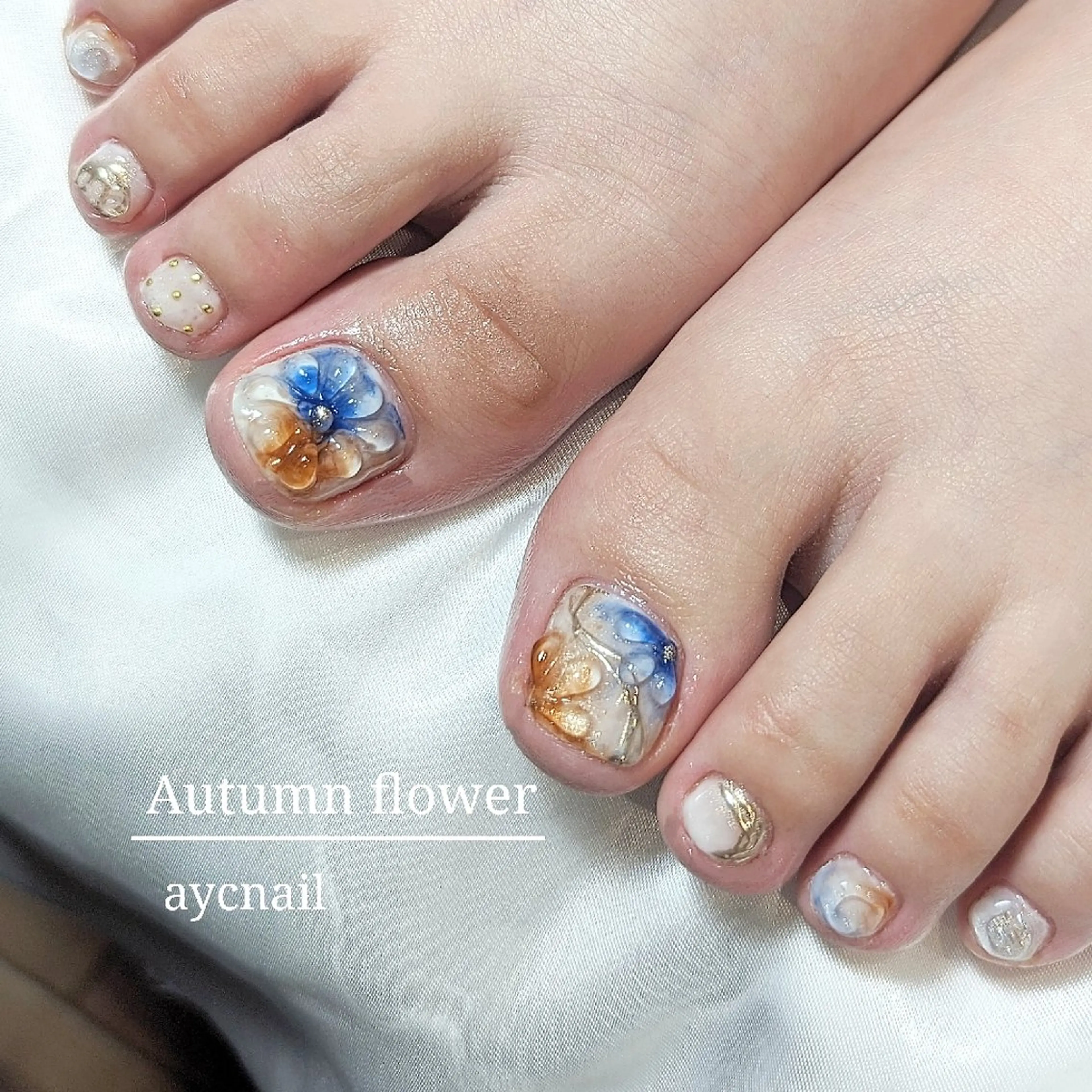 ネイル フラワーネイル フットネイル aycnail 　Ayakaのネイルデザイン