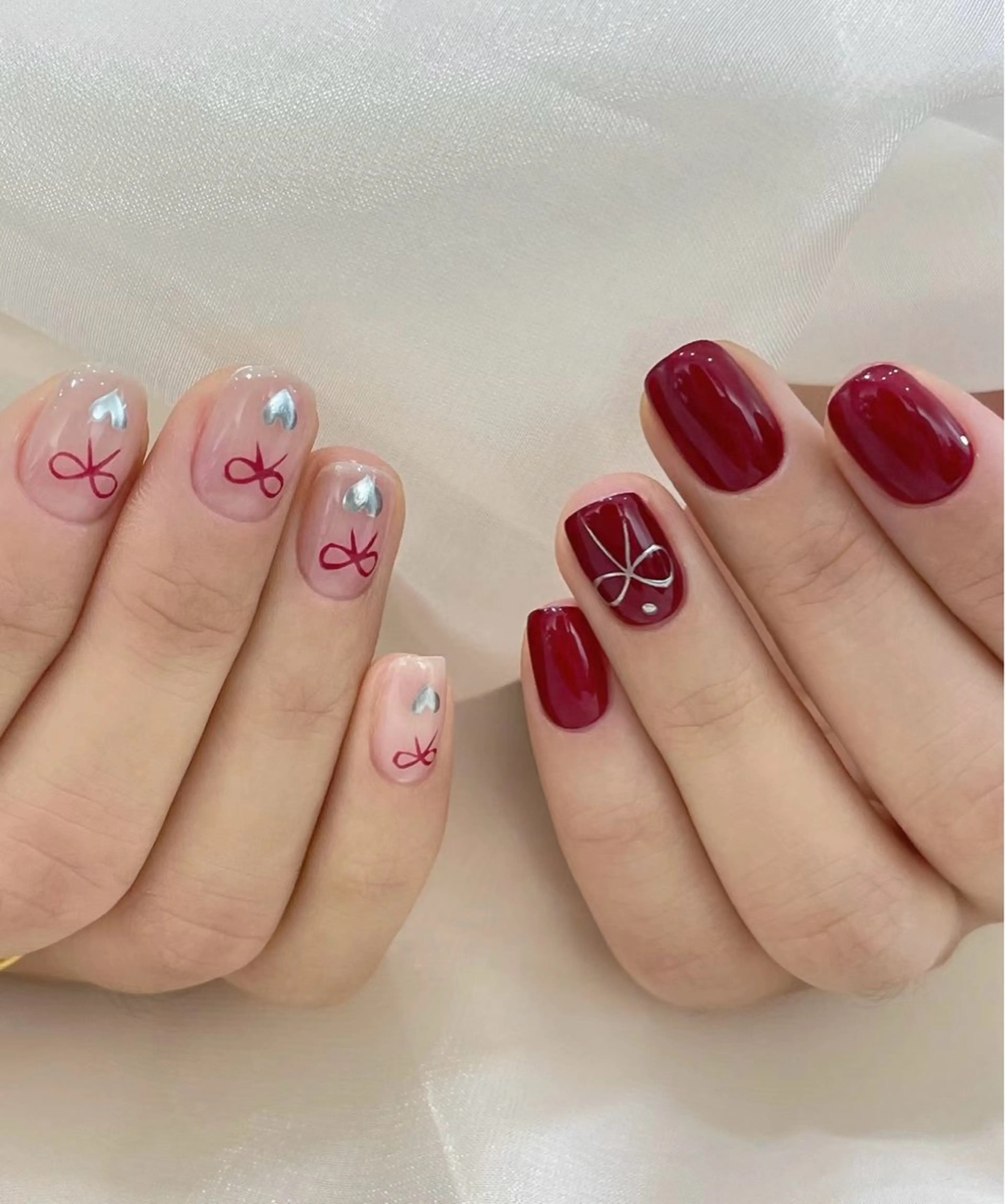 ネイル 長さ出し フットネイル フレンチネイル ジェルネイル ガラスフレンチ ハンドネイル ハンドケア More Glam渋谷店のネイルデザイン