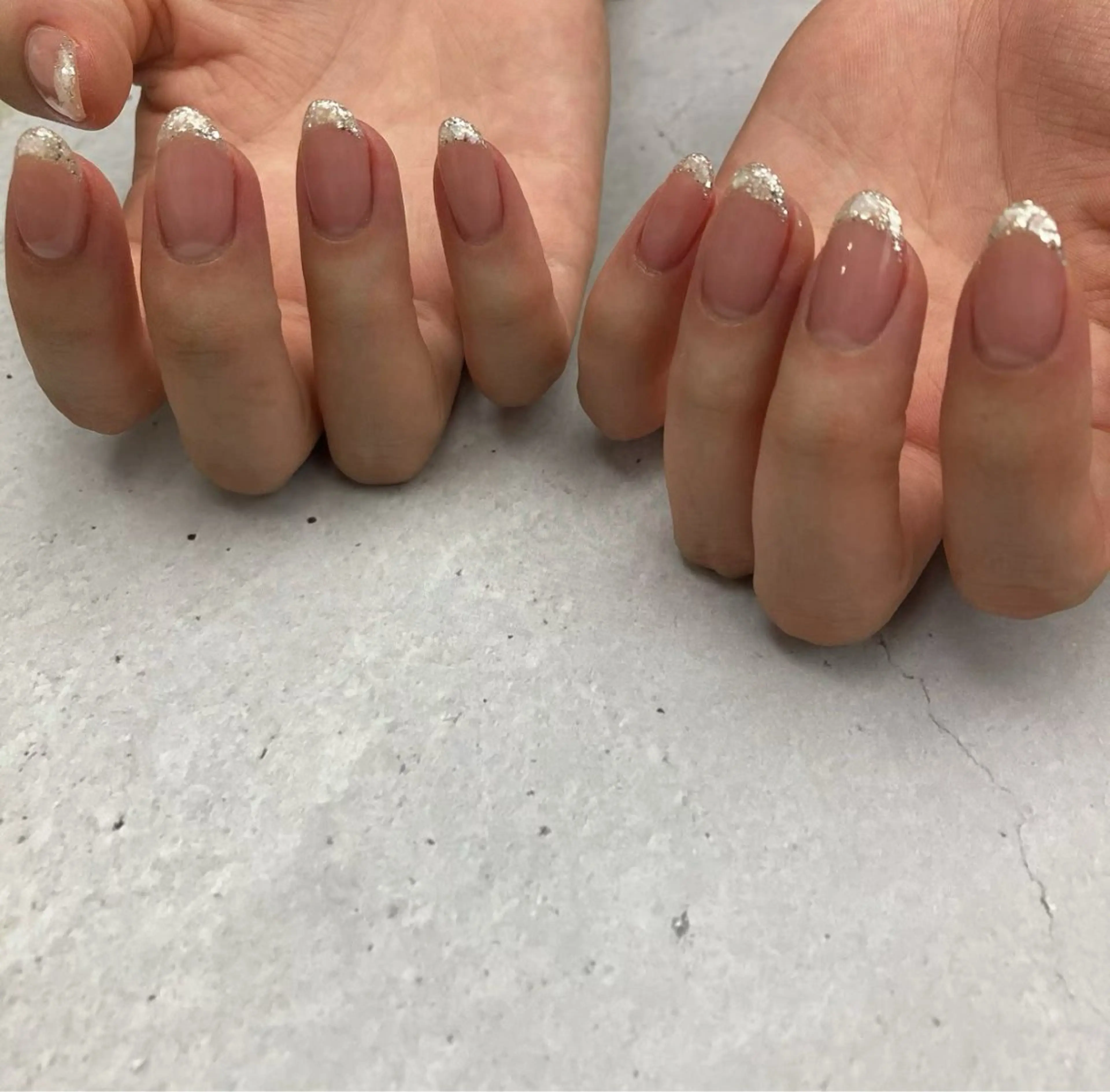 ネイル フレンチネイル ガラスフレンチ tamu nail 　金町のネイルデザイン