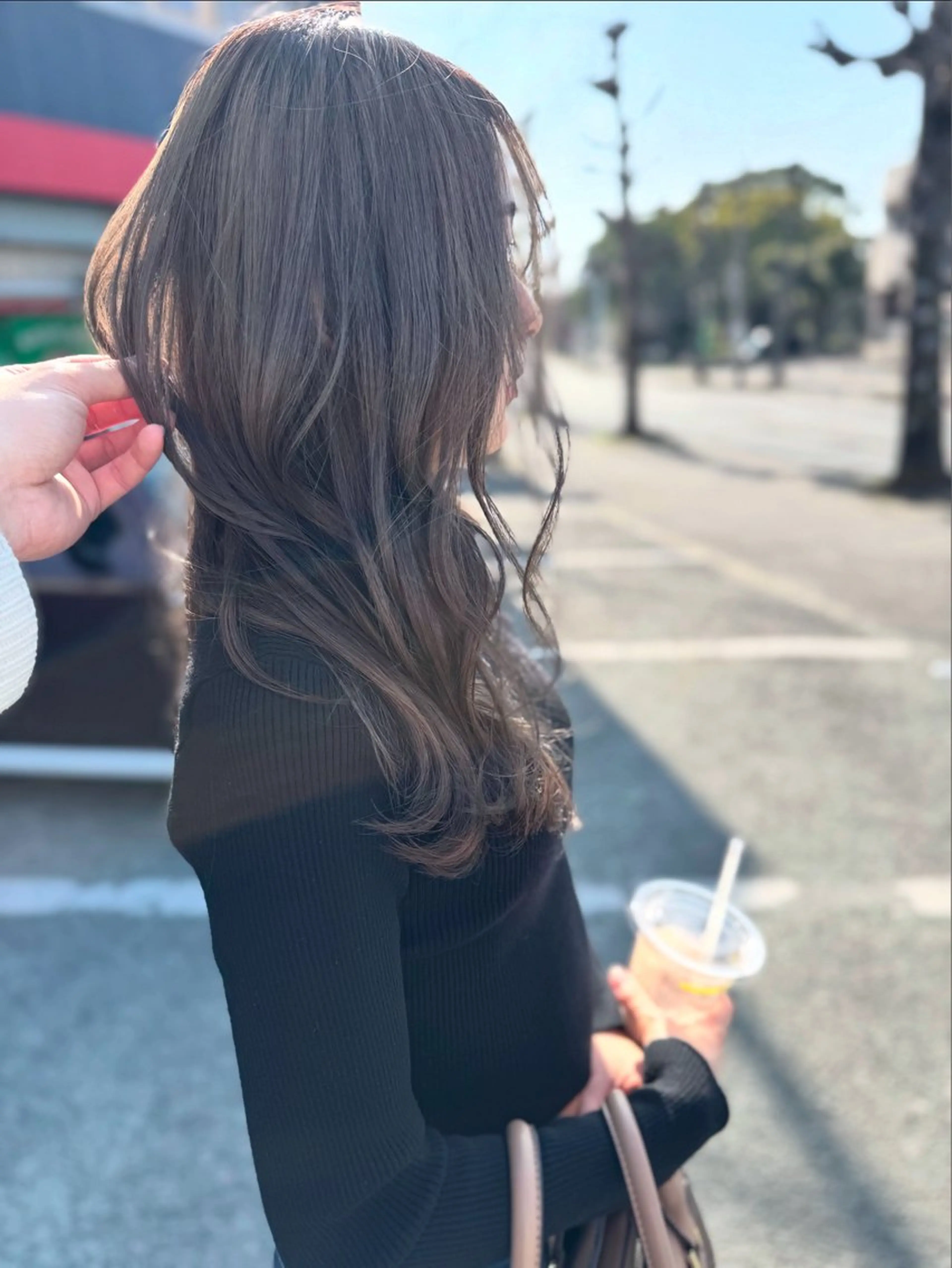 セミロング ボブ 韓国風ヘア レイヤーカット 縮毛矯正 カット ヘアカラー トリートメント ✨艶ブリーチカラー✨ ✨艶髪ストレート✨のヘアスタイル