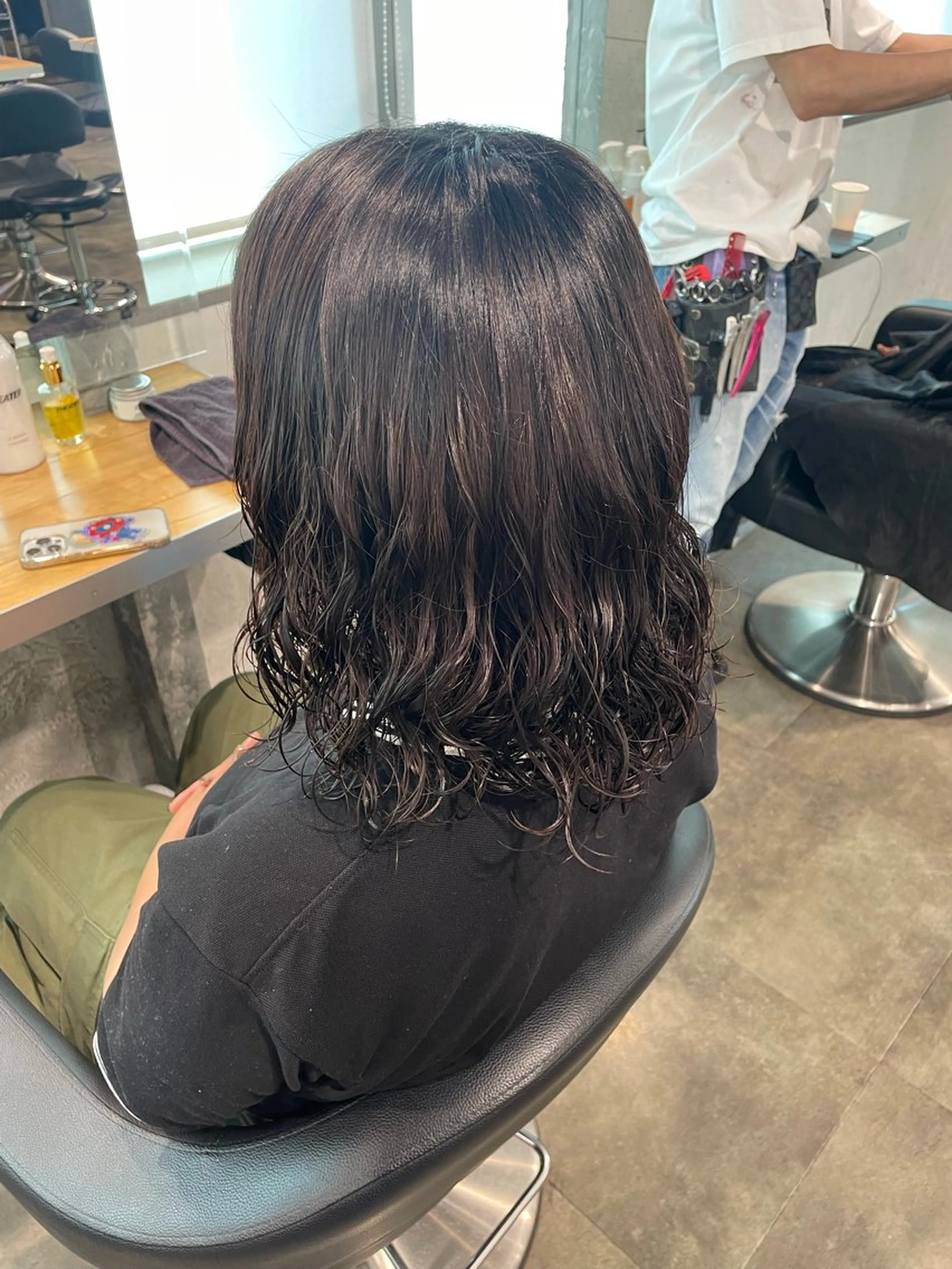 ミディアム カラー ハイトーンブロンド 横浜💞ミオのヘアスタイル