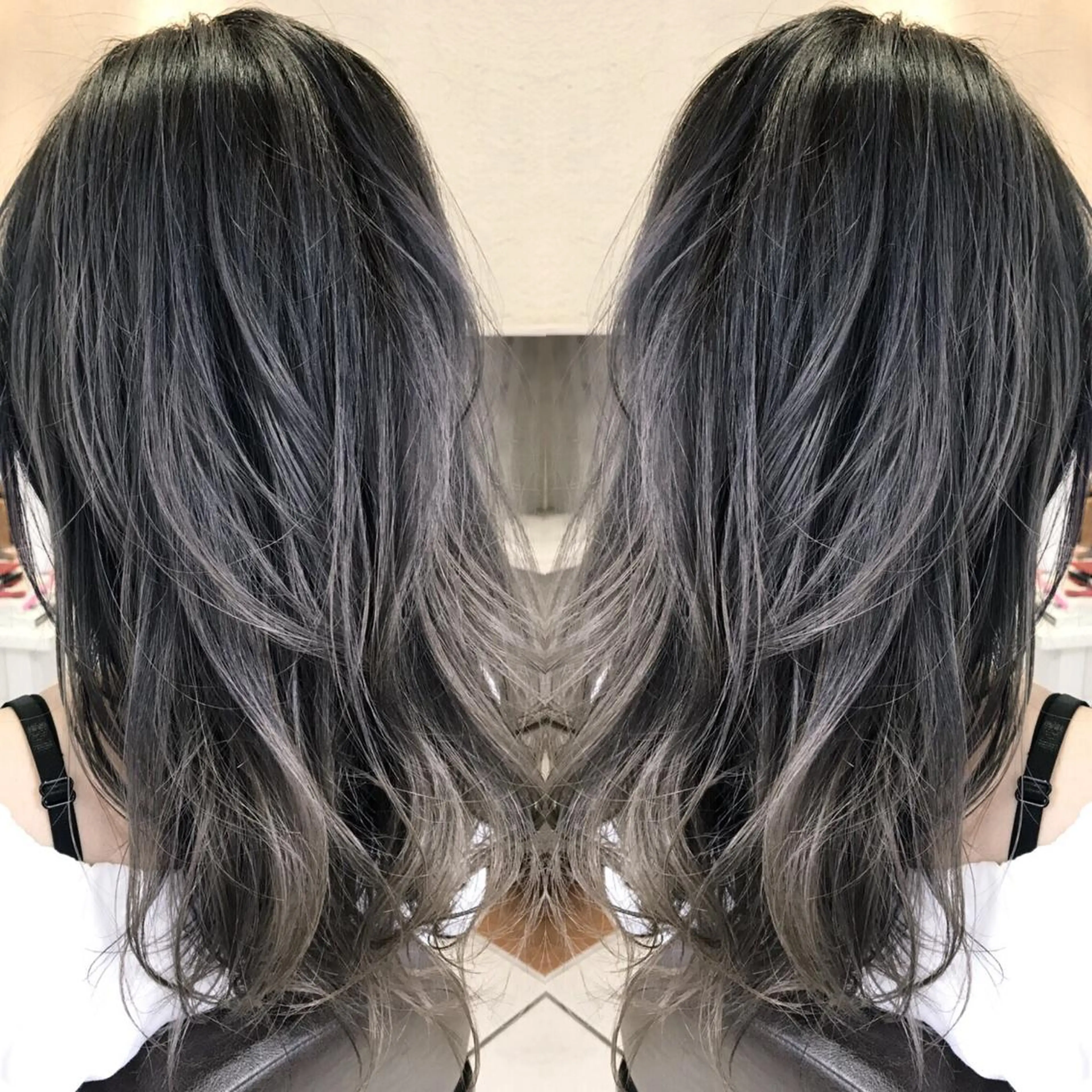 セミロング カラー シールエクステ⭐️ オオミタクヤのヘアスタイル