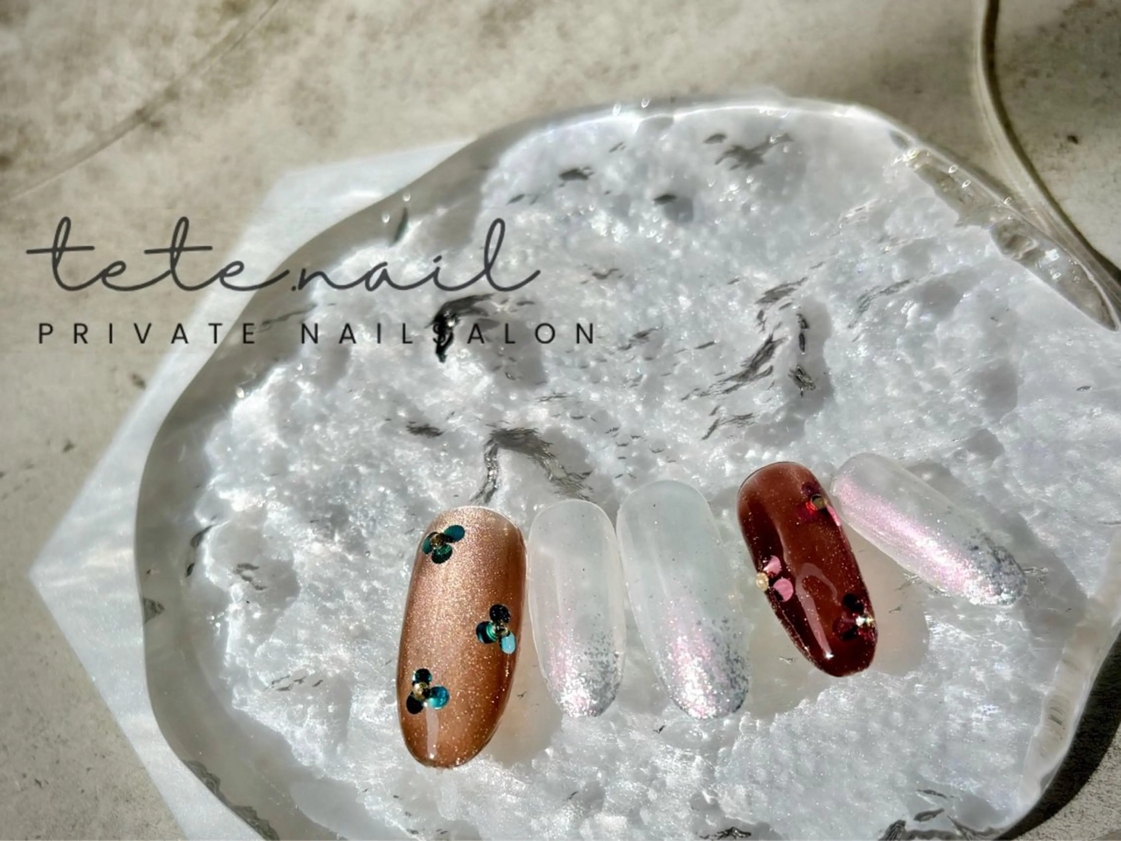 ネイル フラワーネイル マグネットネイル ハンドネイル tete. nailのネイルデザイン