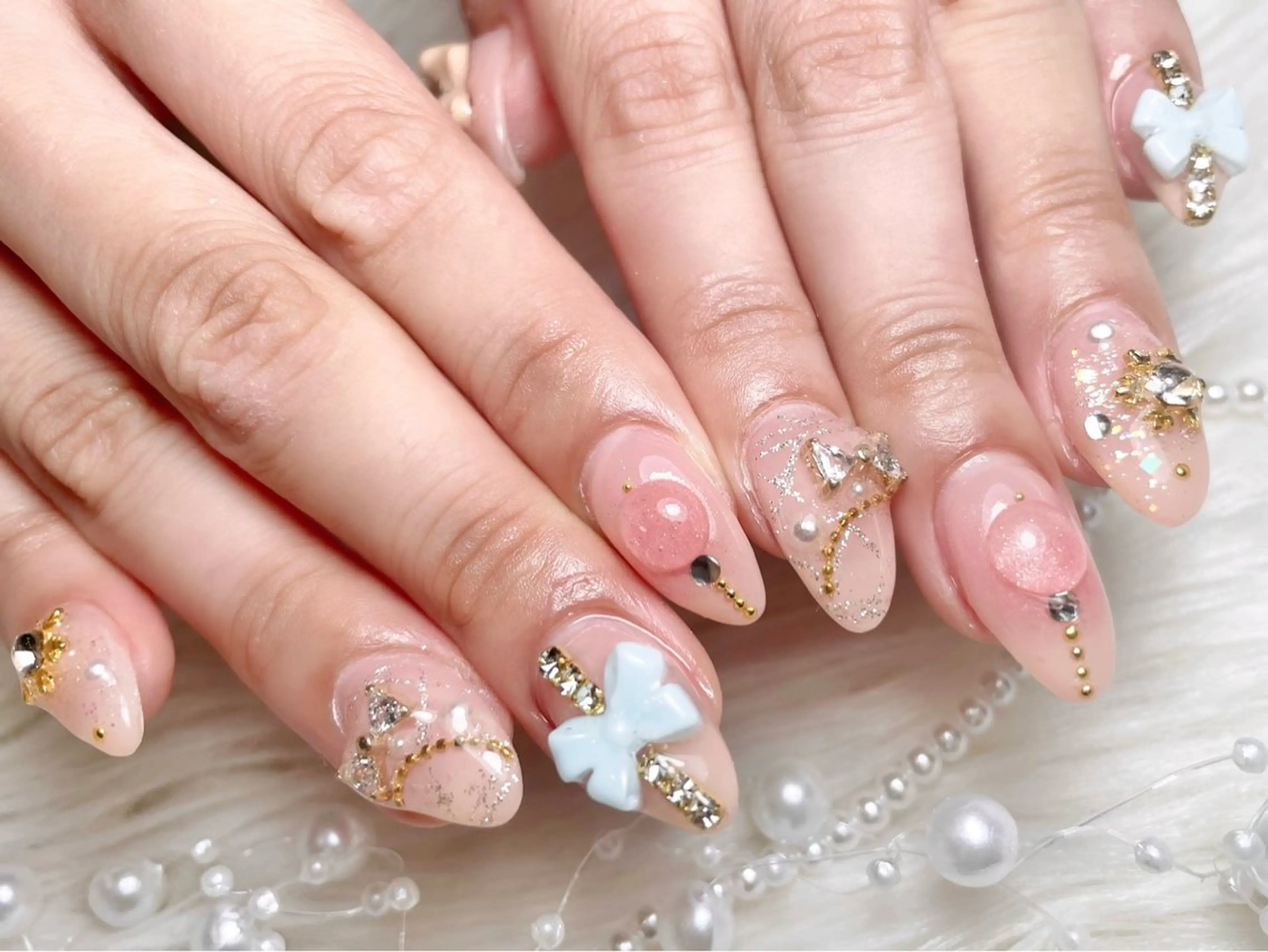 ネイル ジェルネイル パラジェル 冬ネイル クリスマス ハンドネイル ゆりか ジョアアンジェ福島のネイルデザイン