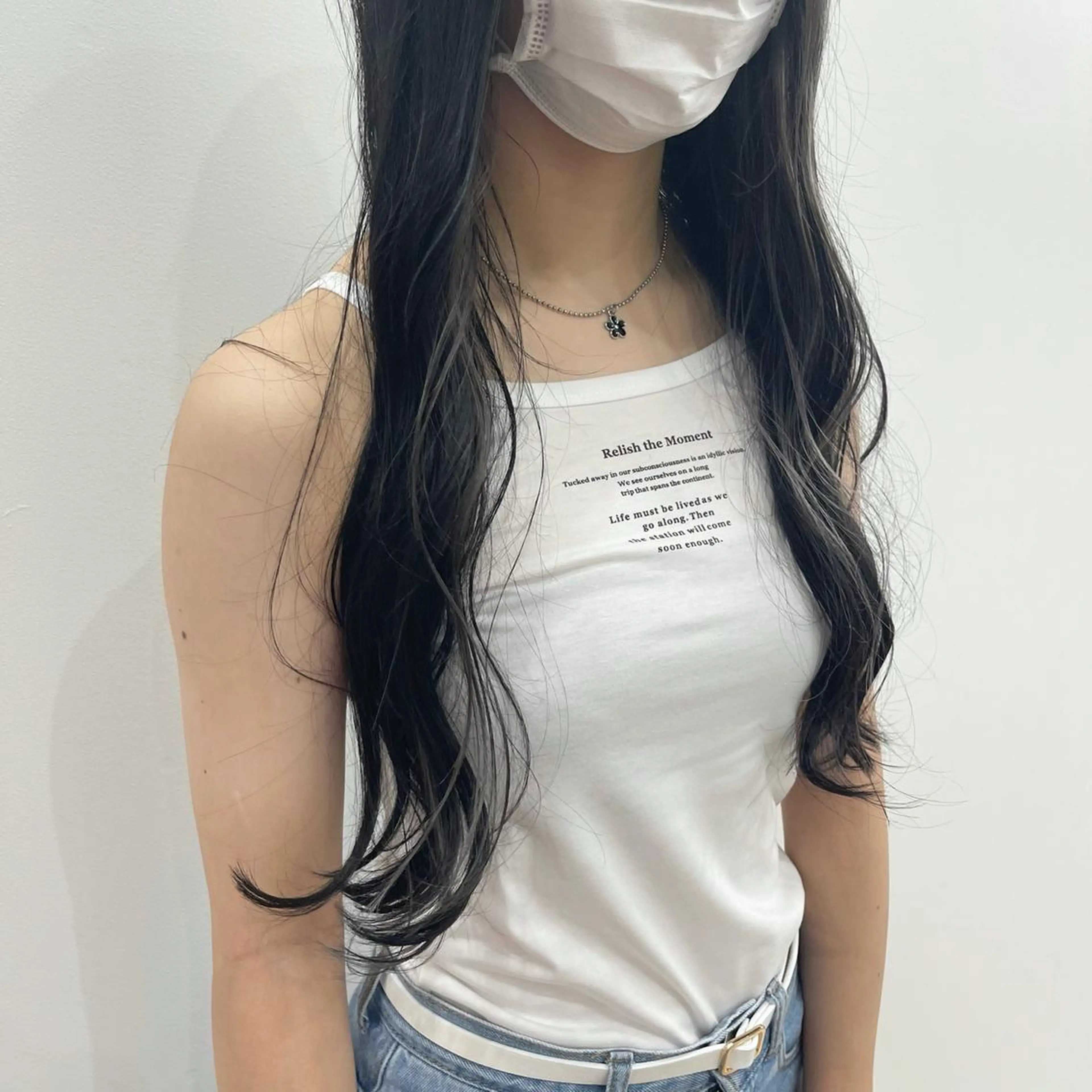 ロング カラー ヘアアレンジ ミストバング  フェイスフレーミング a-o横浜所属・色落ちまでキレイに！ ！女性サロンremiのヘアスタイル