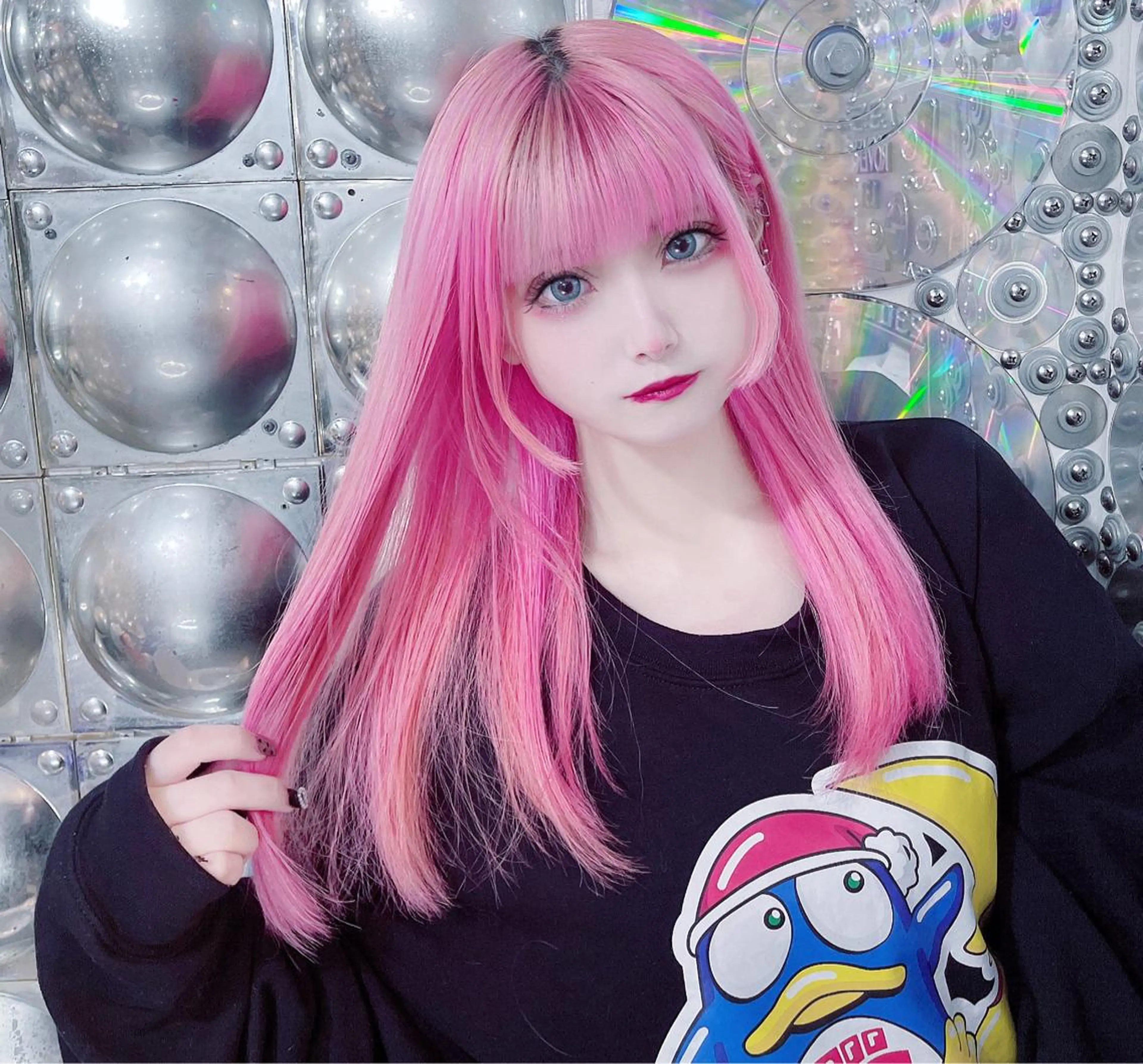 セミロング カラー ヘアアレンジ ブリーチ ケアブリーチ ハイトーンカラー ピンクカラー haco+所属・🌈派手髪エクステ ブレイズ🌈ひろとのヘアスタイル