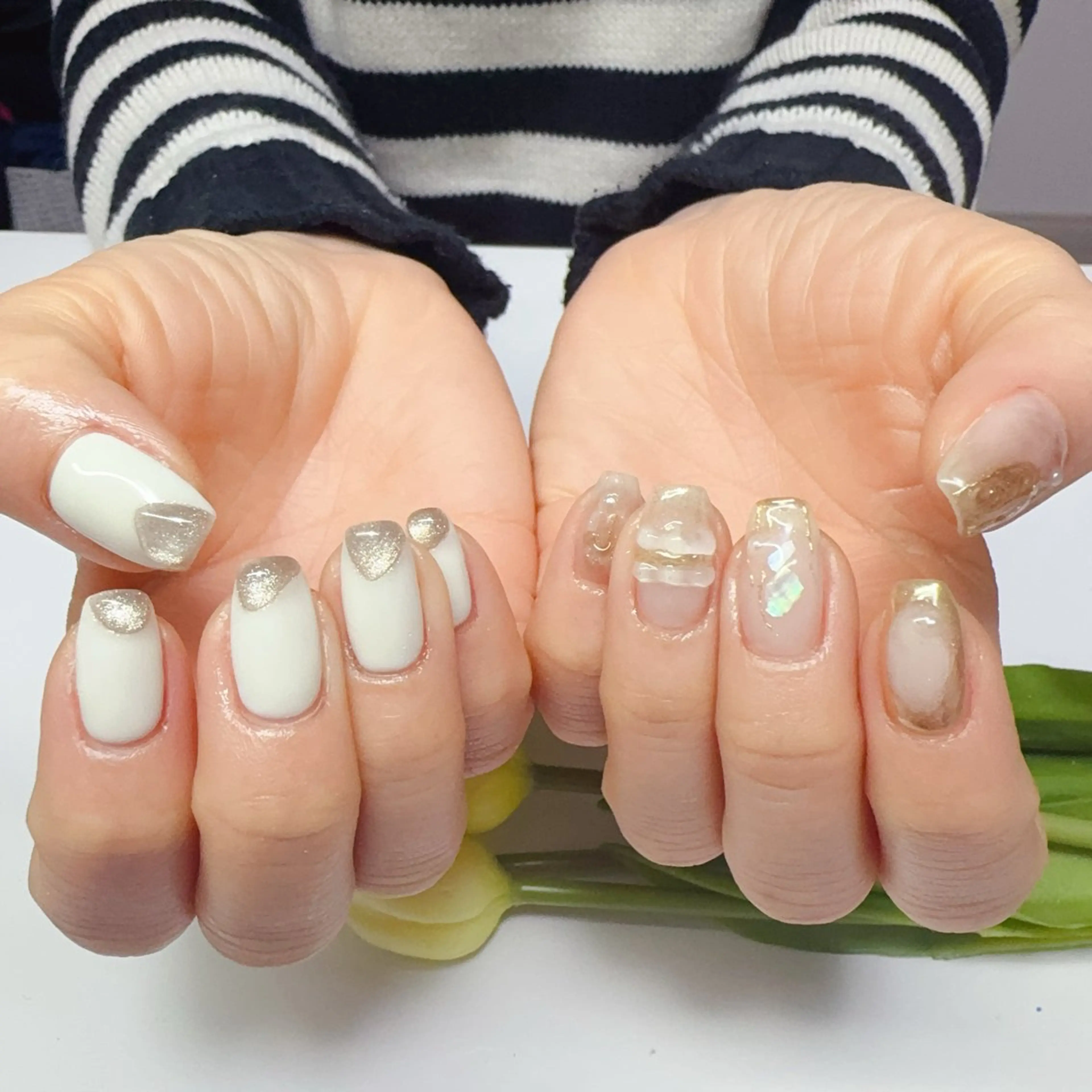 ネイル チークネイル 成人式 長さ出し フレンチネイル ジェルネイル ハンドネイル YUYI.nail salonのネイルデザイン