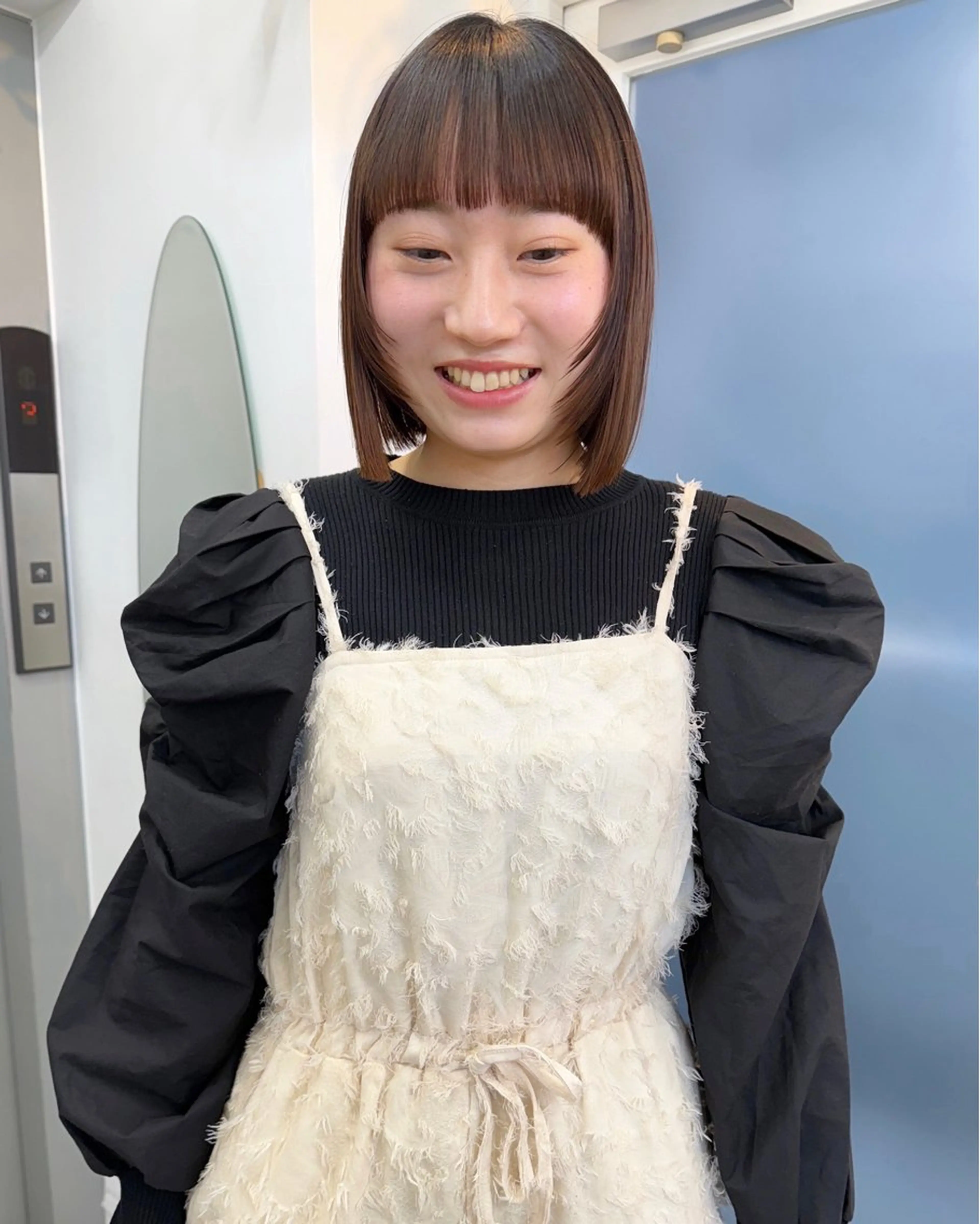 ショート カラー ブラウンカラー ボブ レイヤーカット トリートメント カット ヘアカラー トリートメント あおやぎ ななのヘアスタイル