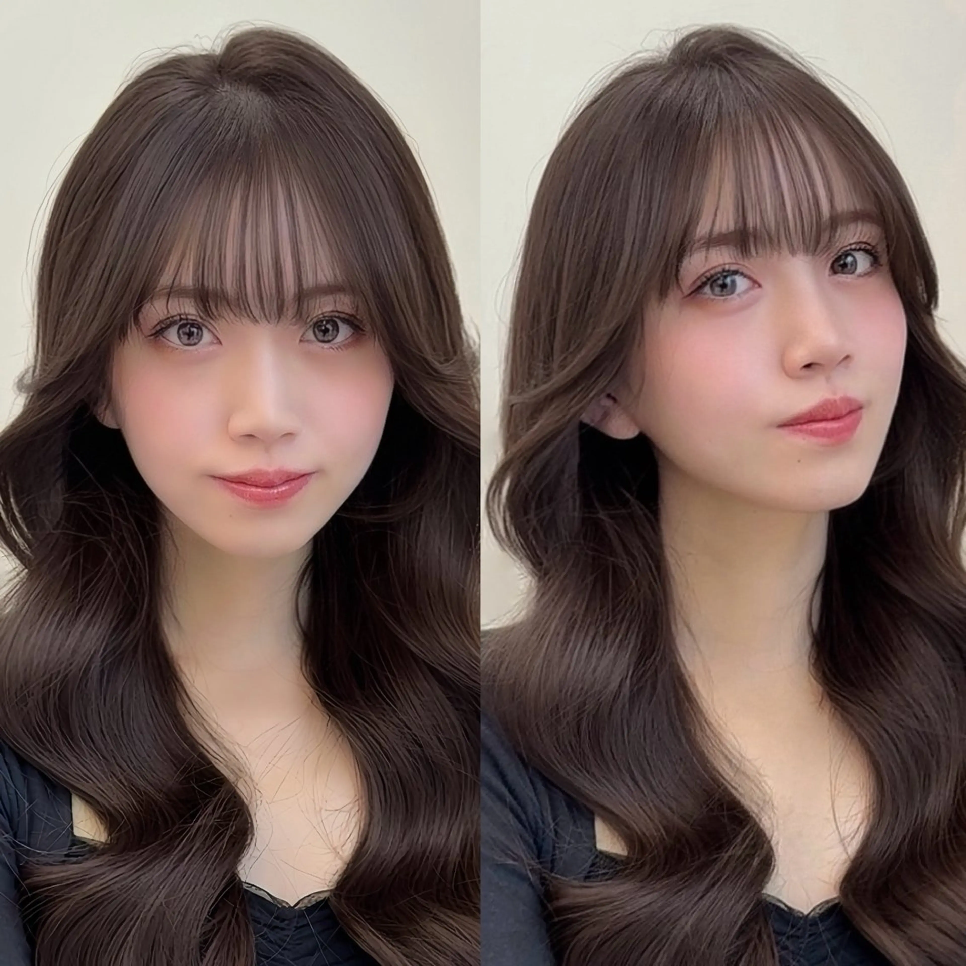 ロング カット ヘアカラー トリートメント 韓国ヘア🤍🇰🇷 ‪🫶🏻吉満のヘアスタイル