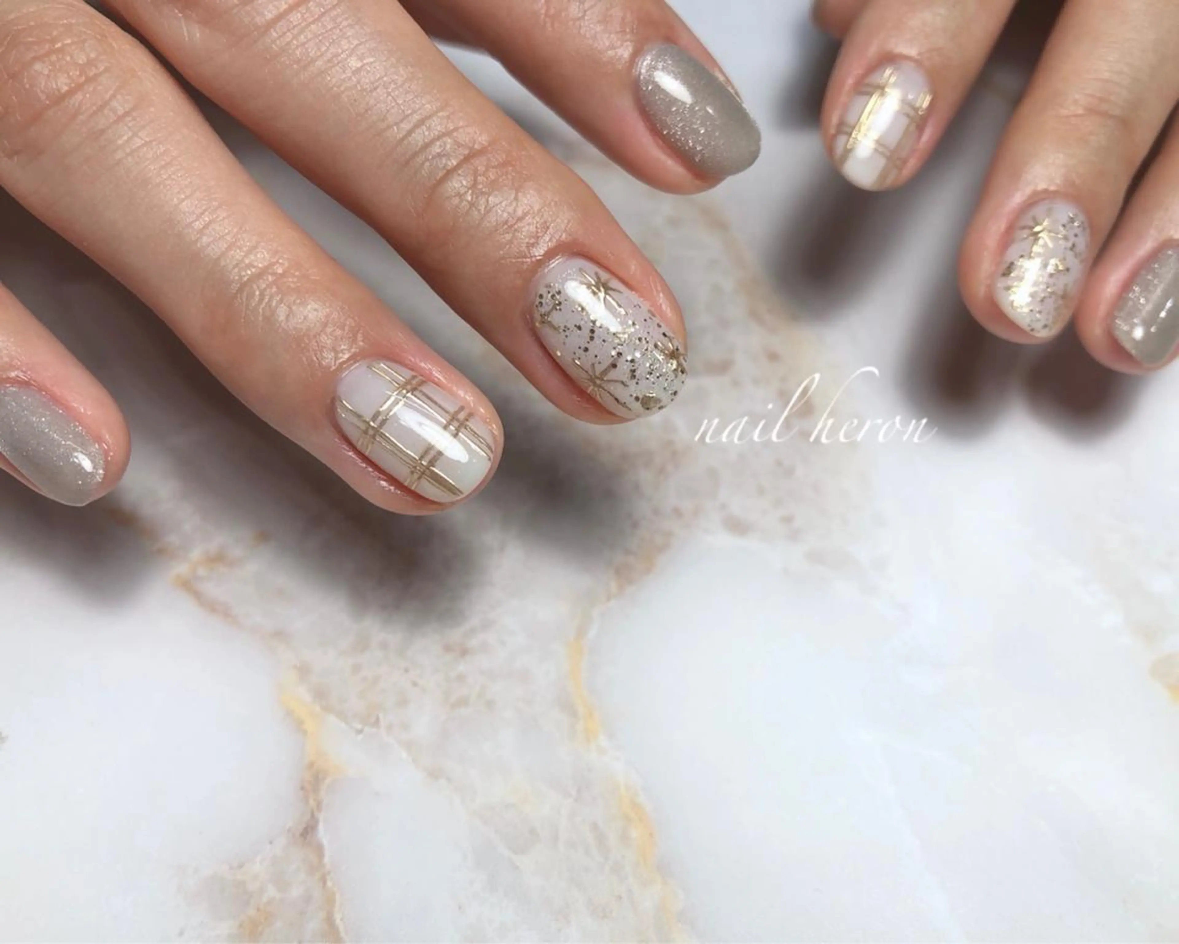 ネイル マグネットネイル ホワイト ハンドネイル nail heron所属・saki_ nail heronのその他イメージ