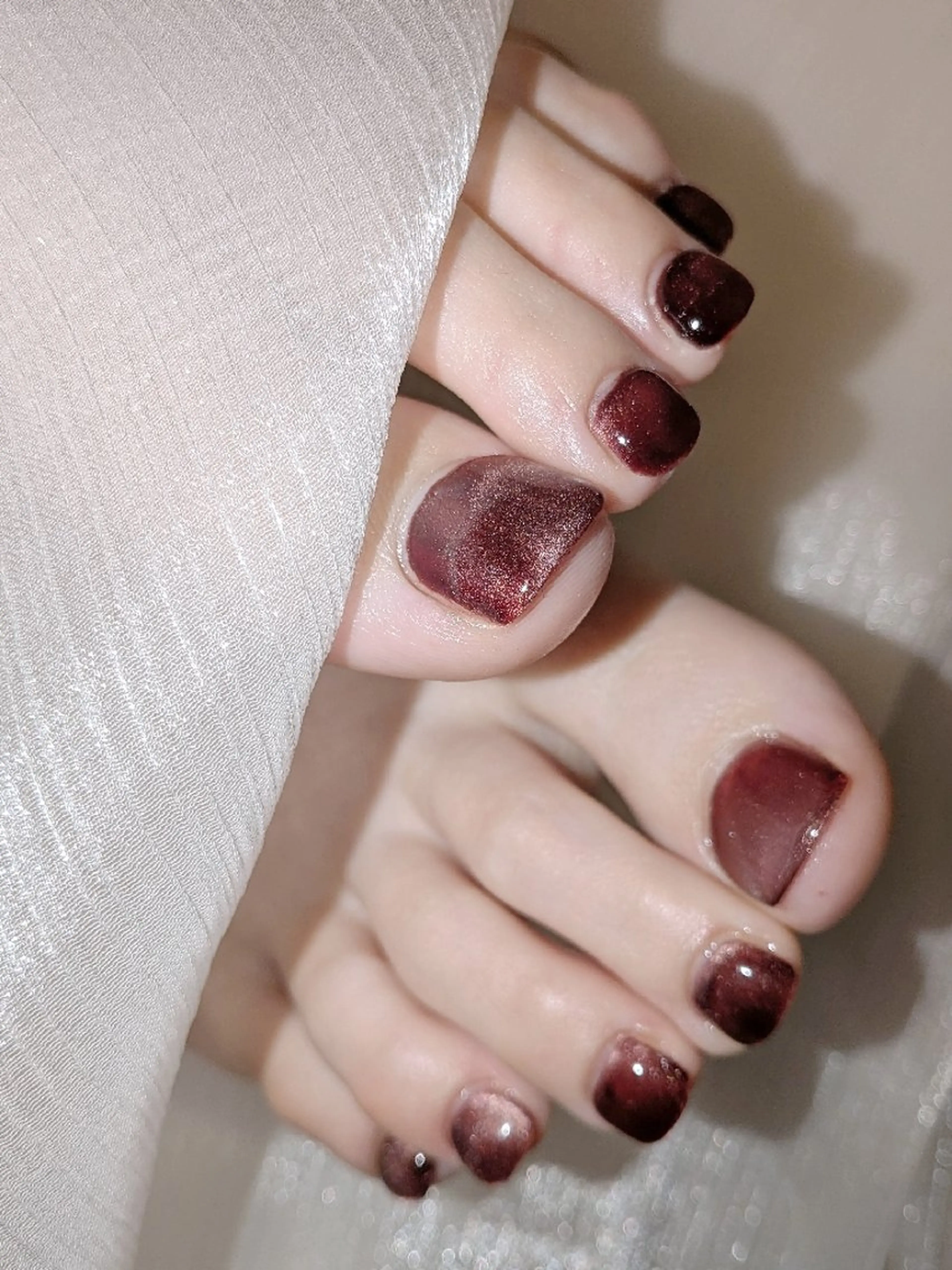 ネイル フットネイル ネイリストゆか💅 長さだし、深爪矯正のネイルデザイン