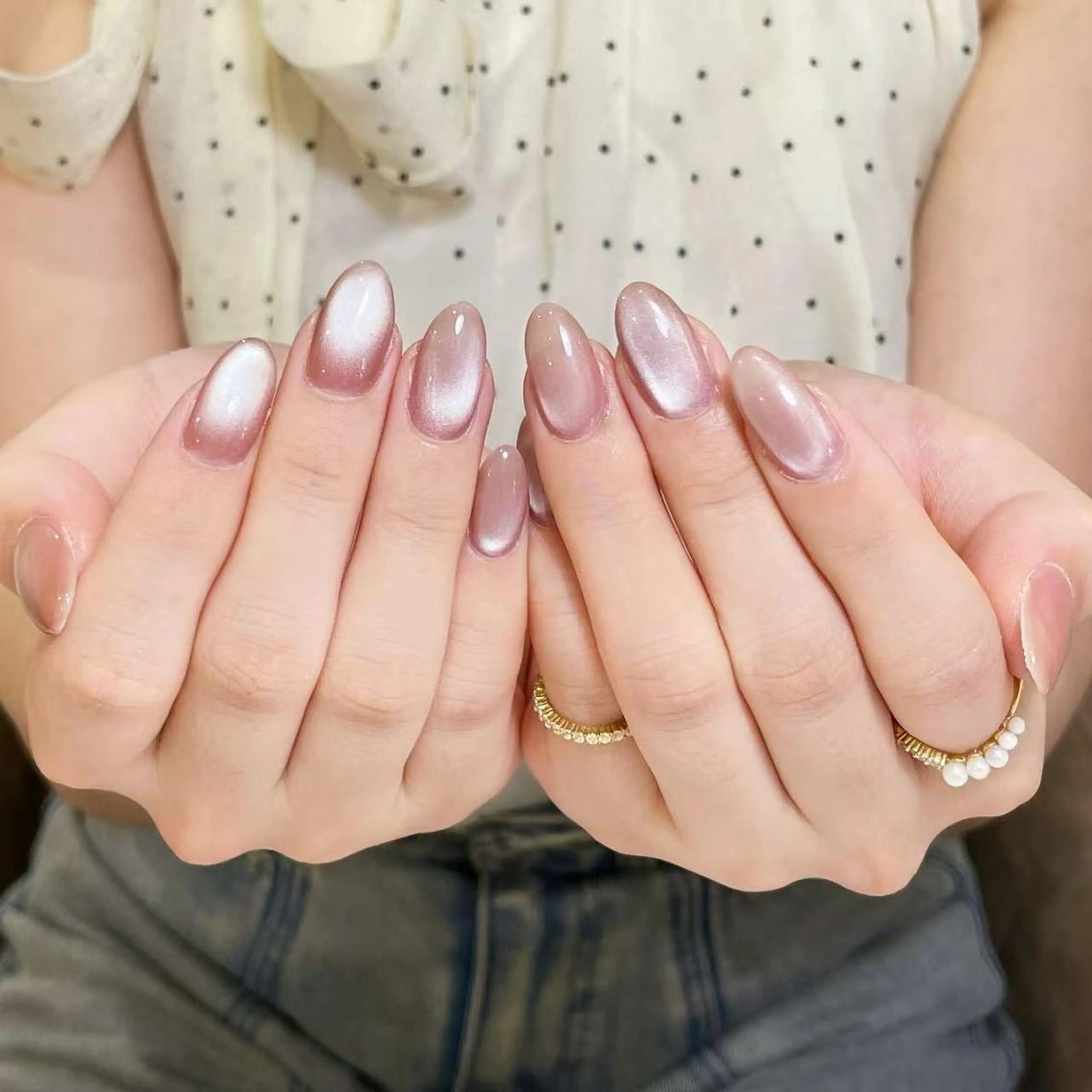 ネイル アートネイル オーロラネイル ガーリー キラキラネイル 韓国ネイル ハンドネイル YOYO 💅のネイルデザイン