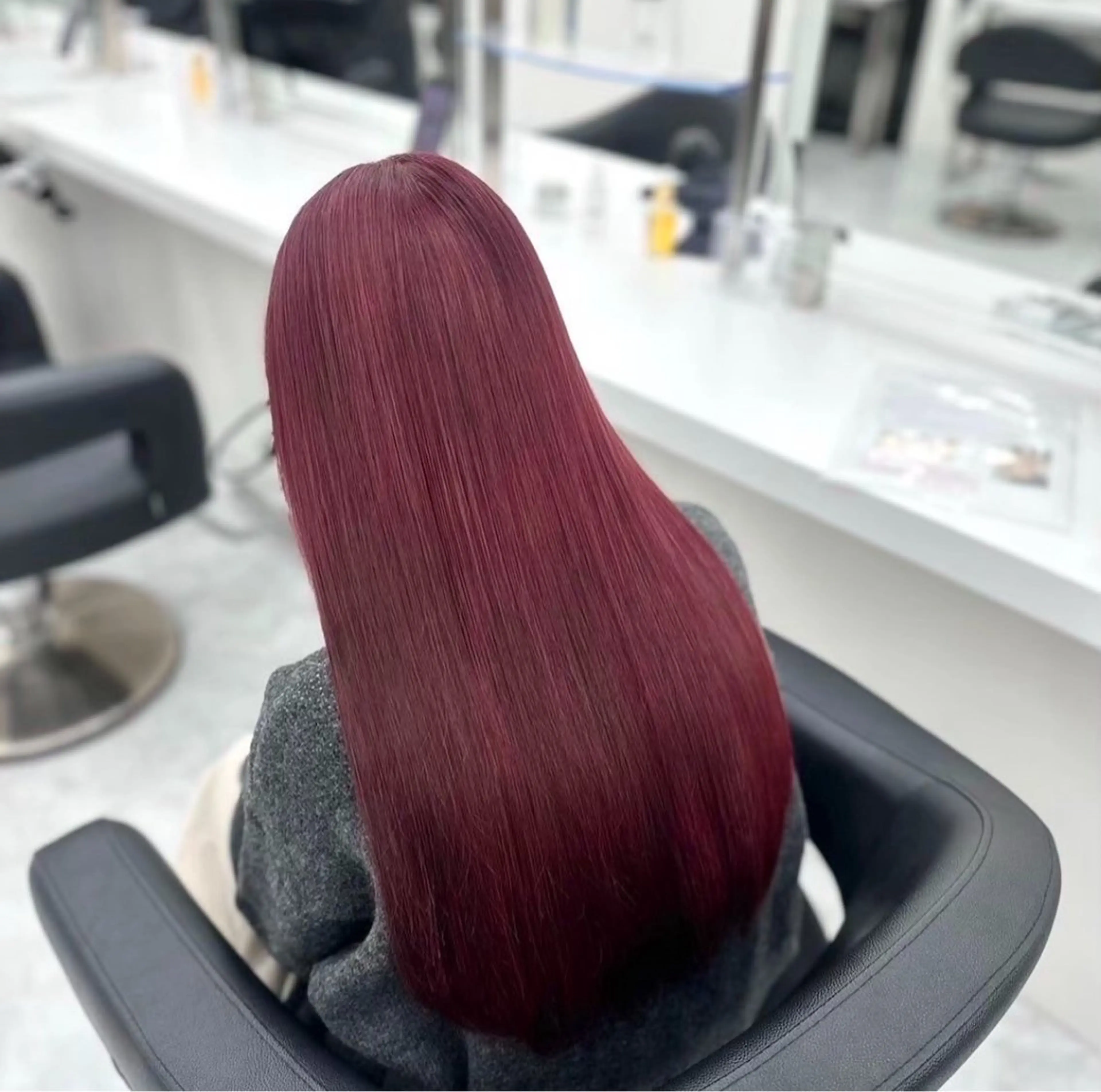 ロング カラー ヘアカラー ブリーチなし🍒中韓 /縮毛 つや髪🍒のヘアスタイル