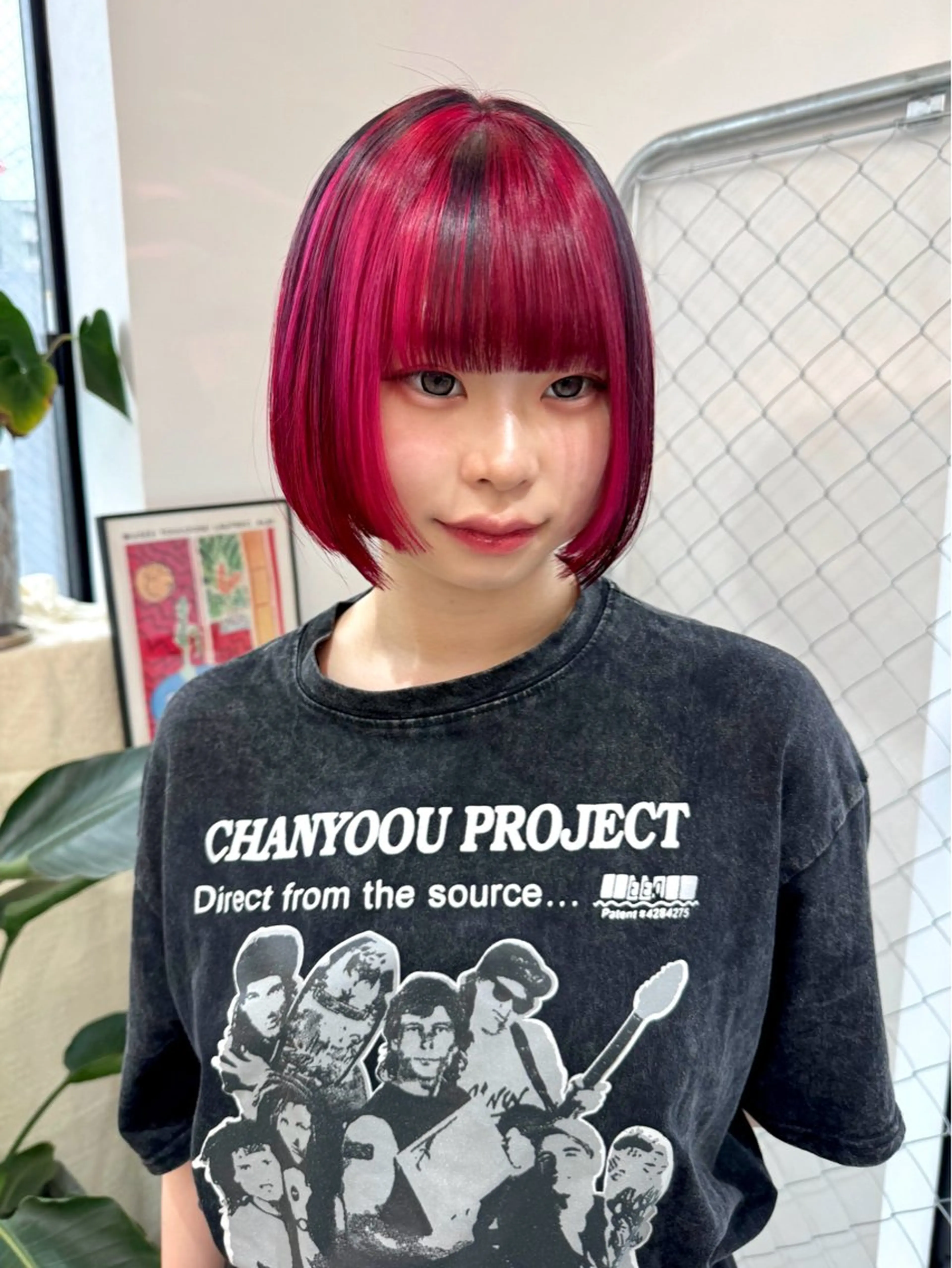 ショート カラー パーマ ヘアアレンジ メンズ キッズ ヘアカラー トリートメント ハイトーン/ピンク 💗モモ໒꒱のヘアスタイル