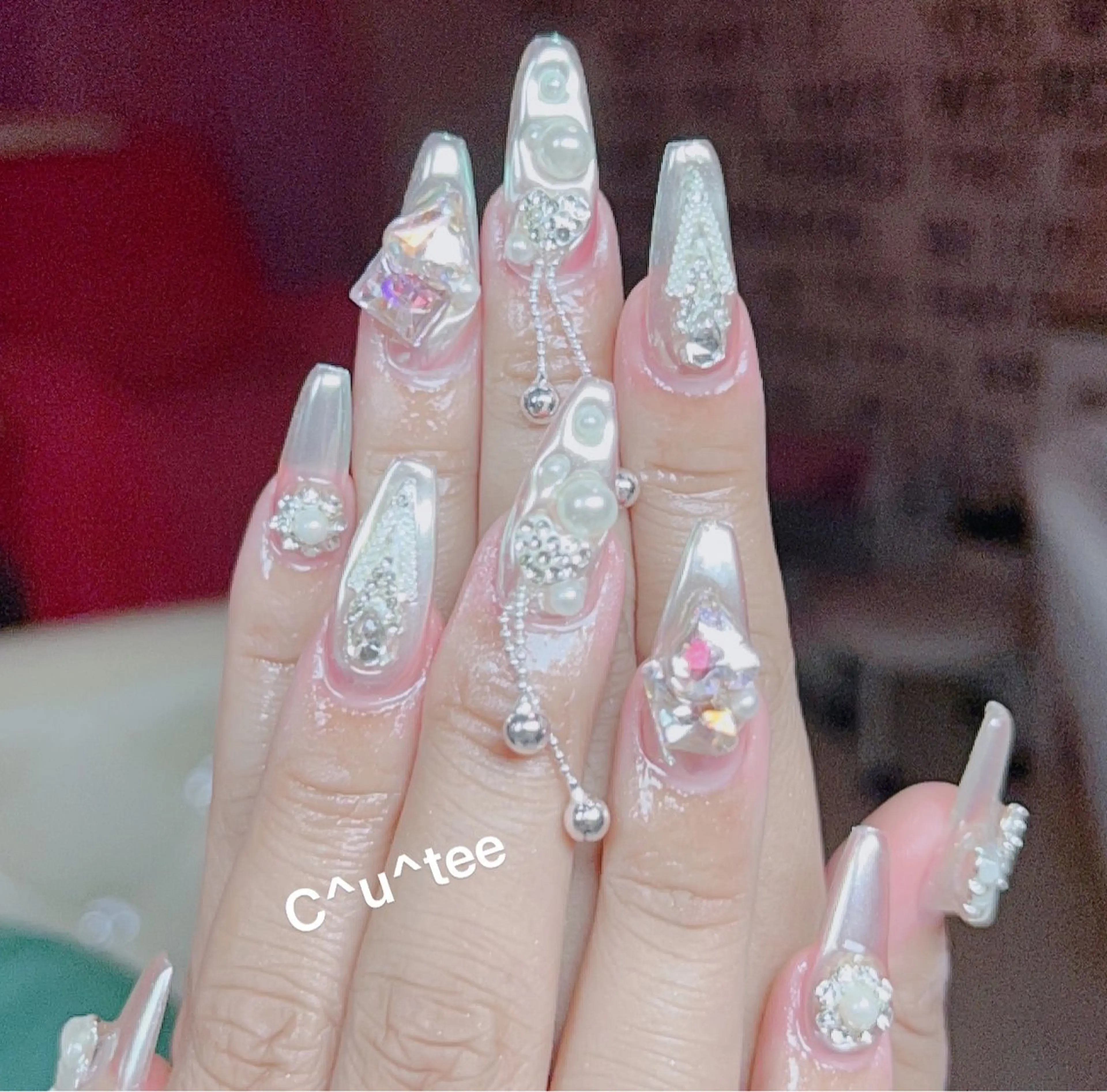 ロング 🎀CUTEE 🎀レイのネイルデザイン