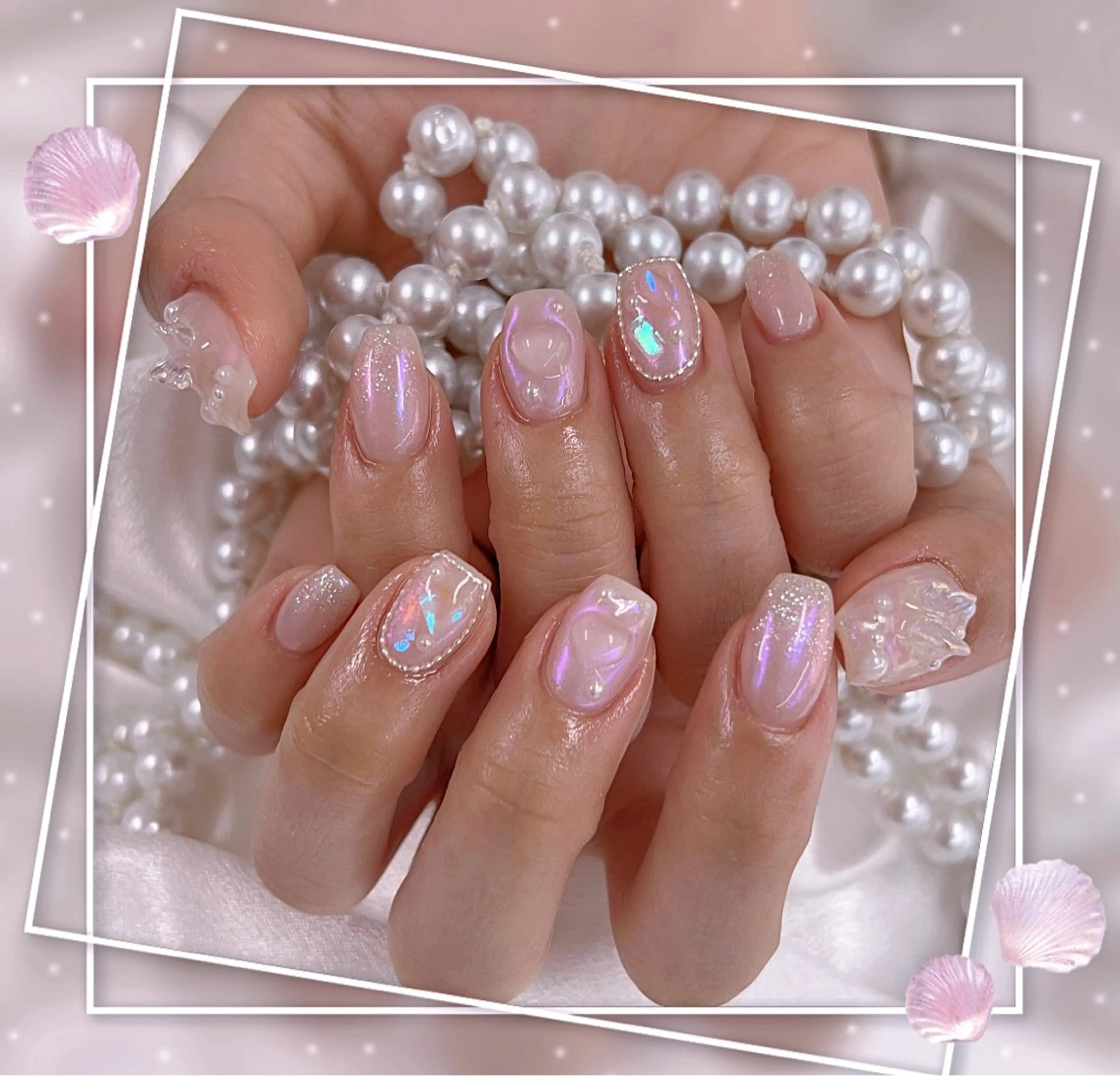 ネイル グラデーション キラキラネイル 韓国ネイル マグネットネイル ピンク Chill Nailsalonのネイルデザイン