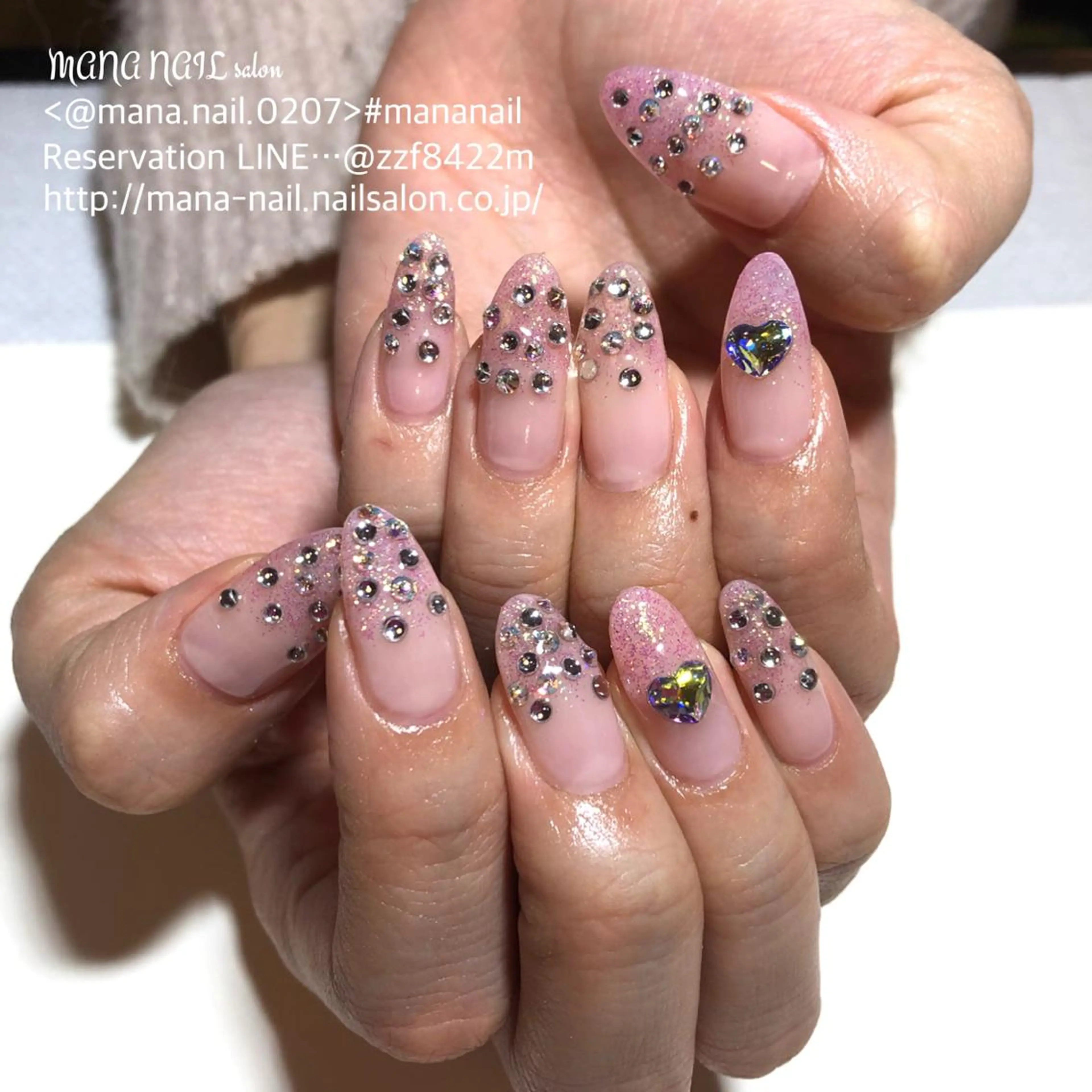 ネイル 長さ出し ジェルネイル キラキラネイル 春ネイル 夏ネイル 廣瀬 真奈美のネイルデザイン