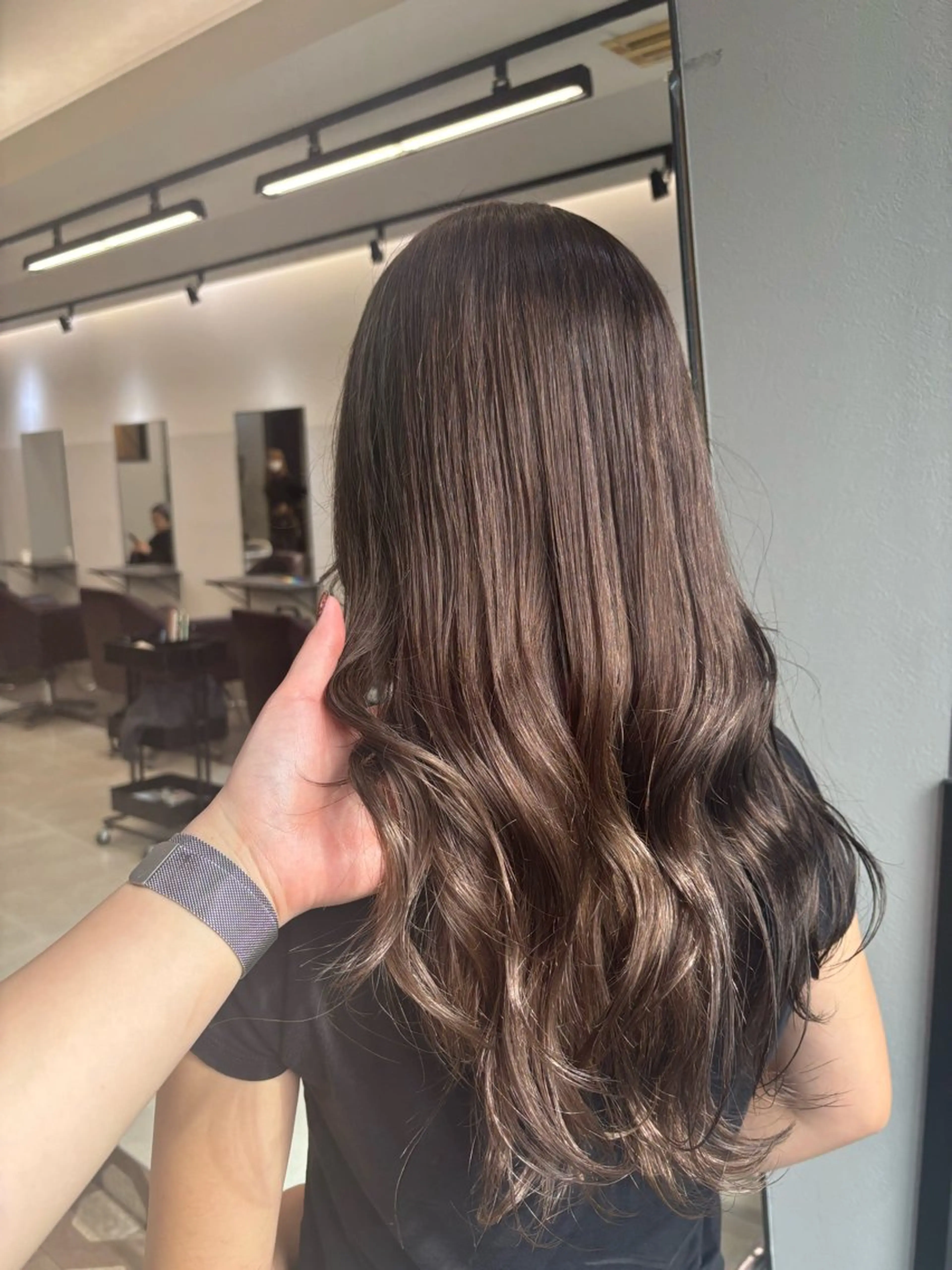 ロング チョコレートブラウン カット ヘアカラー トリートメント JILL 橋本菜希のヘアスタイル