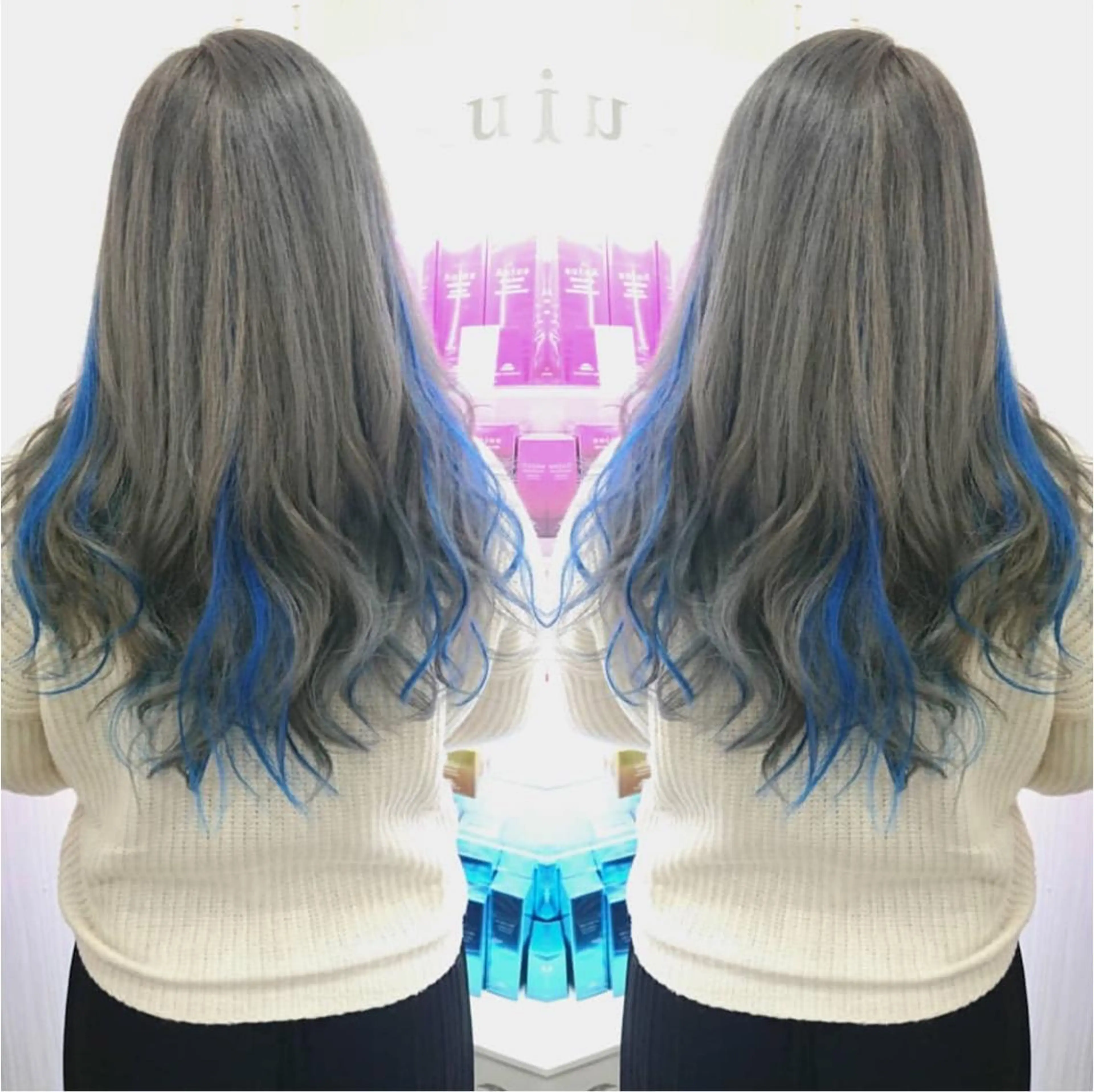 ロング シールエクステ エクステ カット ヘアカラー エクステ れん/ハイトーン /エクステ/韓国風のヘアスタイル