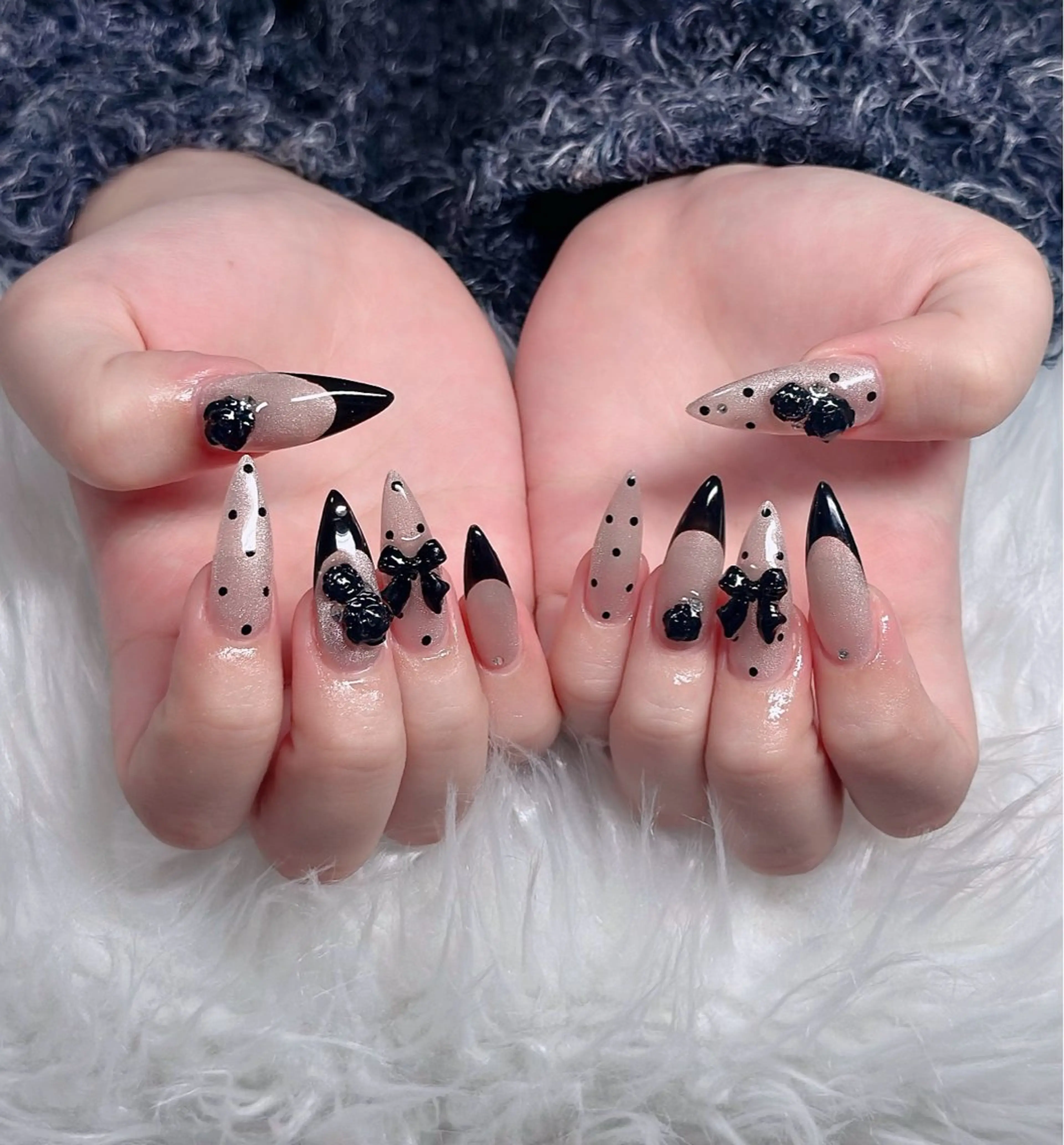 ネイル ハート キラキラネイル リボン ハンドネイル キノコ H.babynailのネイルデザイン