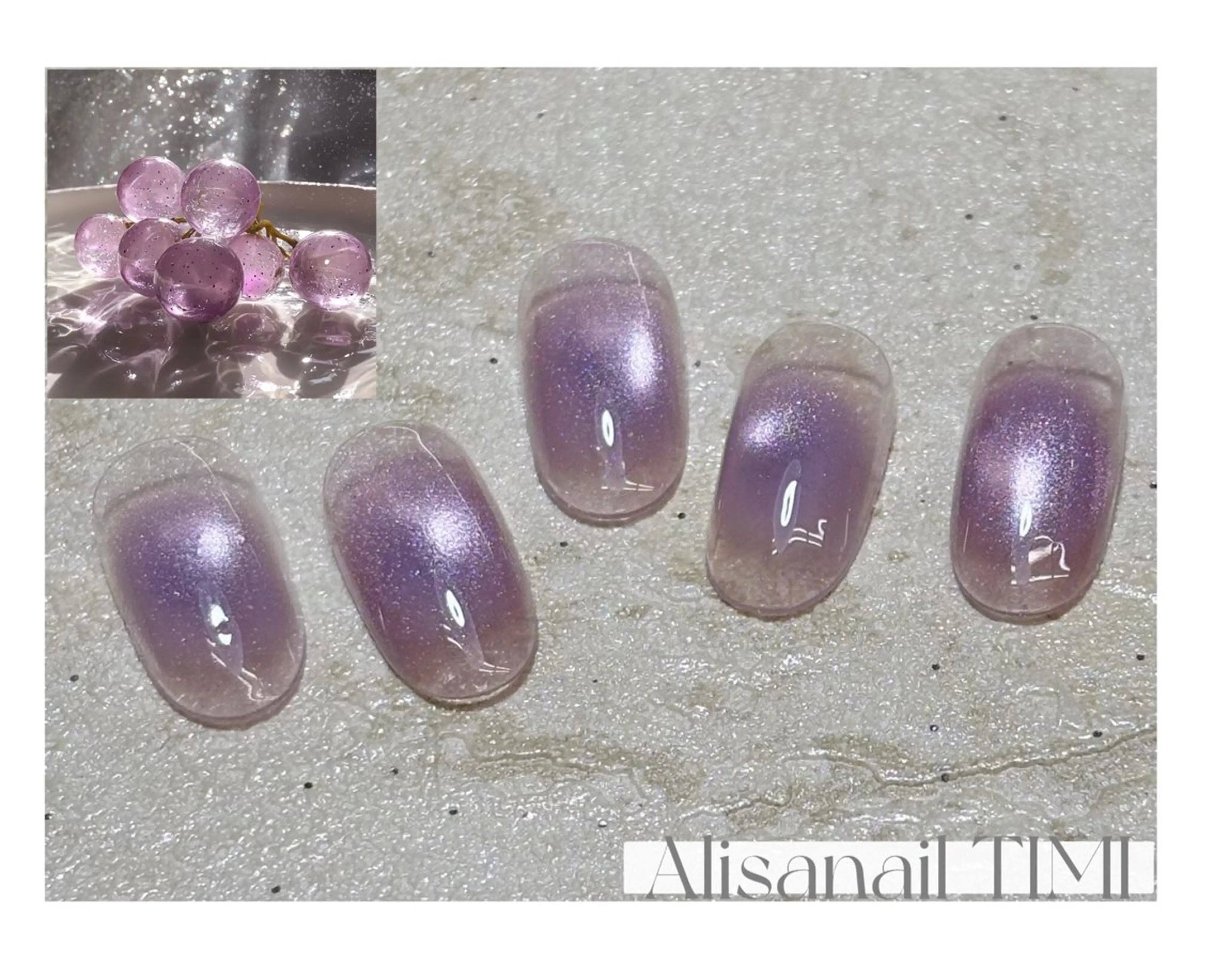 ネイル チークネイル マグネットネイル ハンドネイル Alisa nail Timiのネイルデザイン