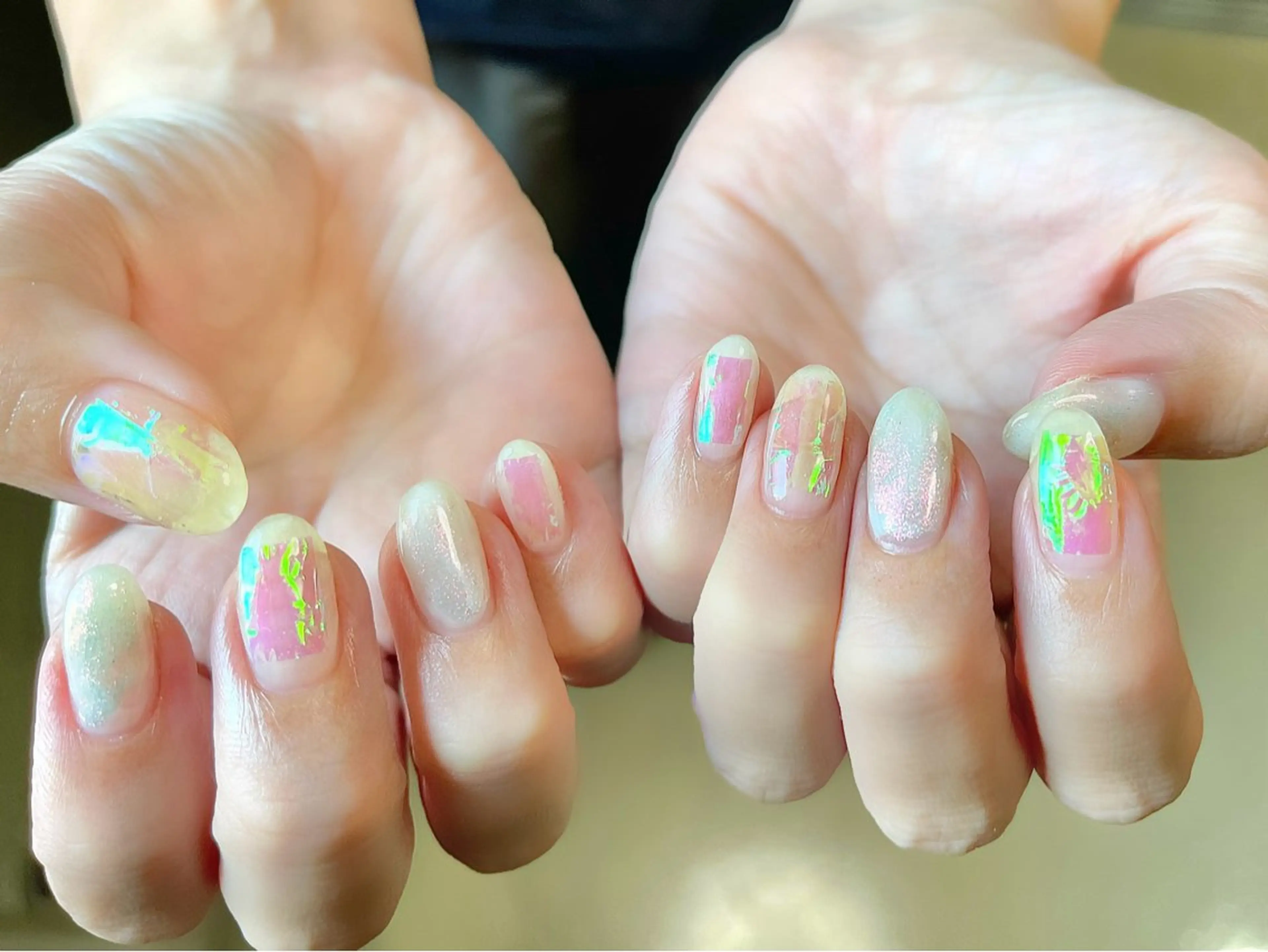 ネイル ジェルネイル 氷ネイル・うるうるネイル キラキラネイル パラジェル 夏ネイル mieux HAZUKiのその他イメージ