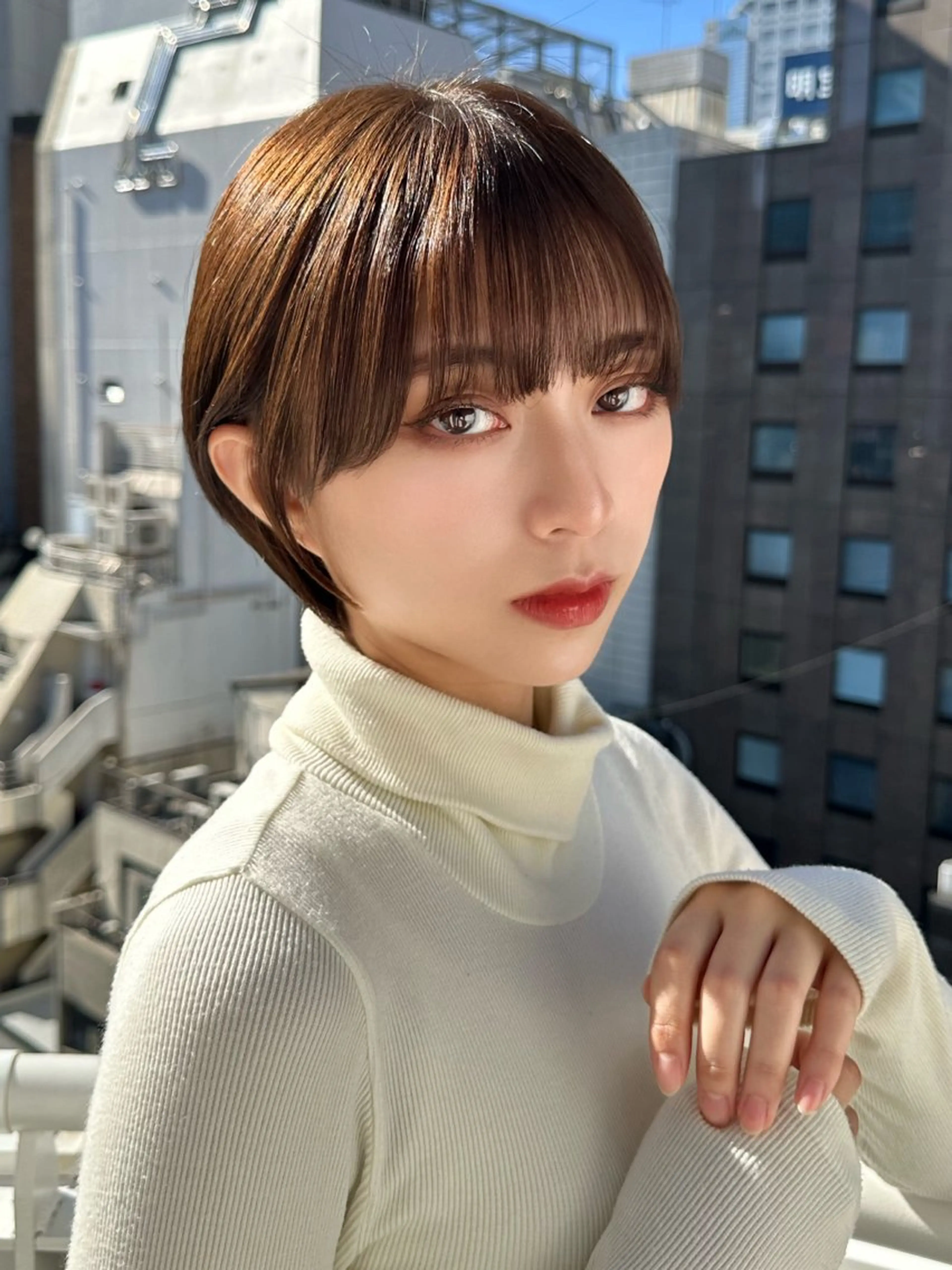 ショート カラー パーマ カット ヘアカラー トリートメント 新宿/髪質改善/艶髪 韓国ヘア/大重聖斗のヘアスタイル