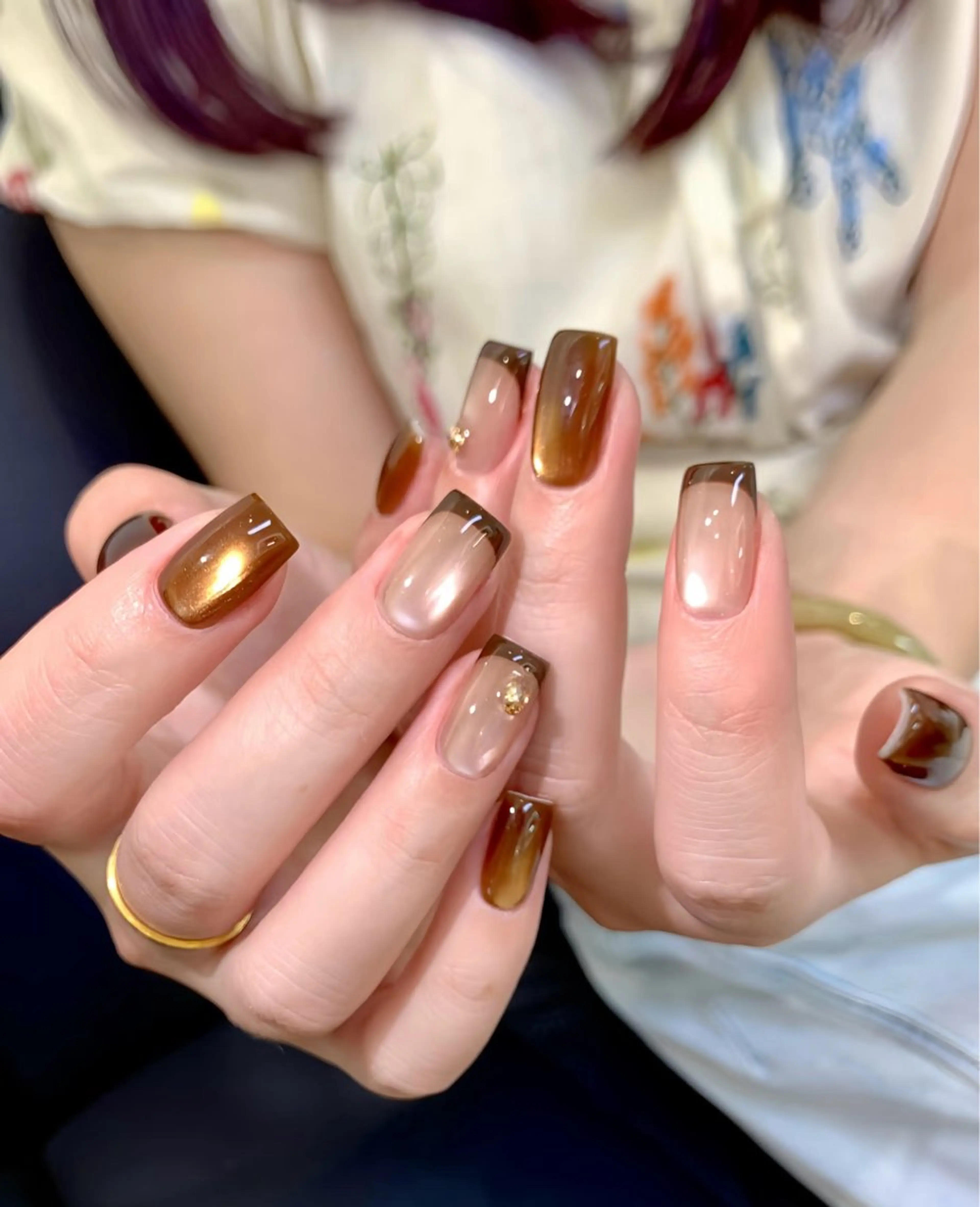 ネイル アートネイル フレンチネイル マグネットネイル ミラーネイル オフィスネイル ハンドネイル Blossom nail【ブラソンネイル】所属・Blossom nail_Yuniのネイルデザイン