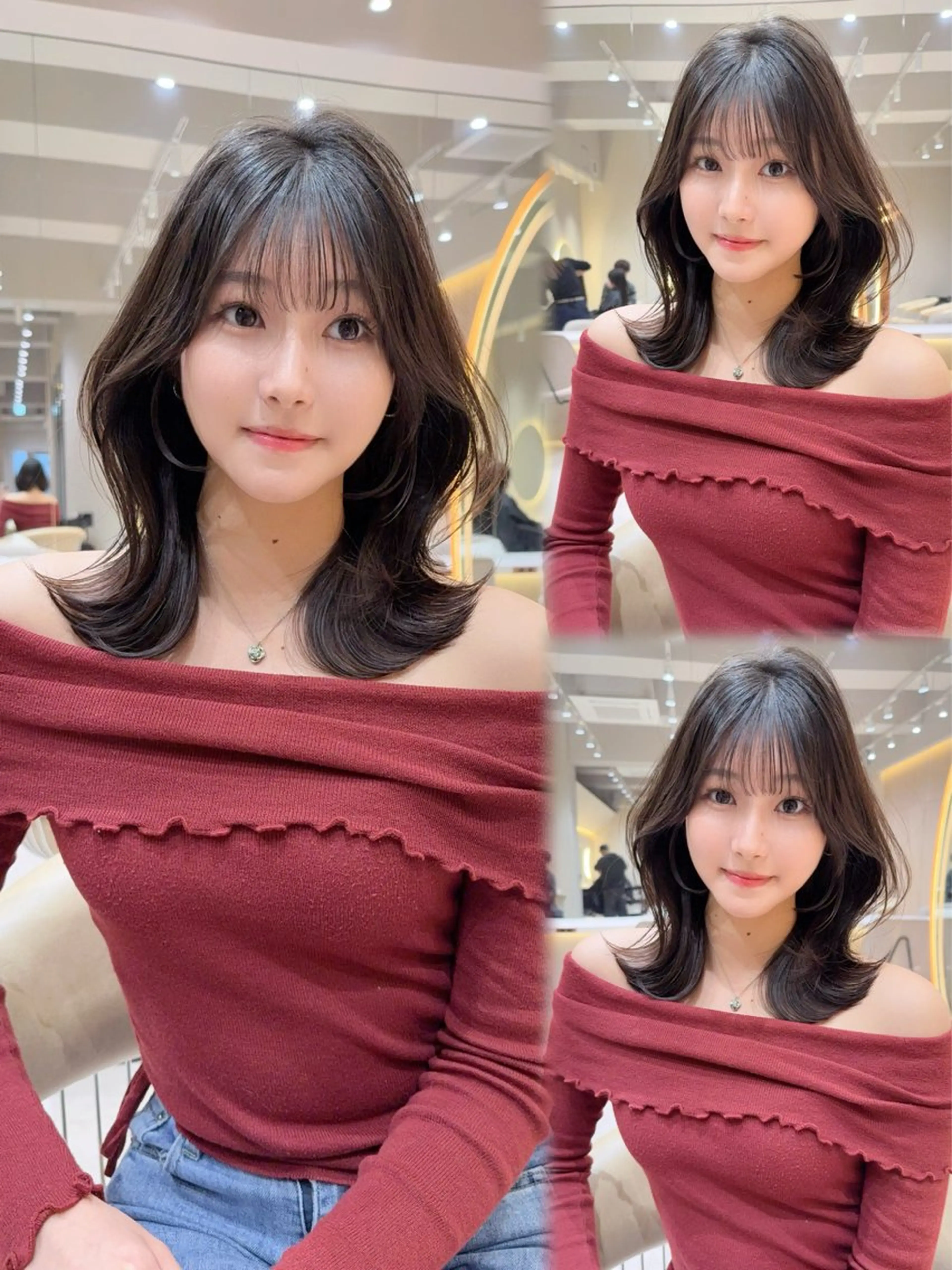 ミディアム カラー カット ヘアカラー トリートメント レイヤー✨縮毛矯正 川村利幸のヘアスタイル