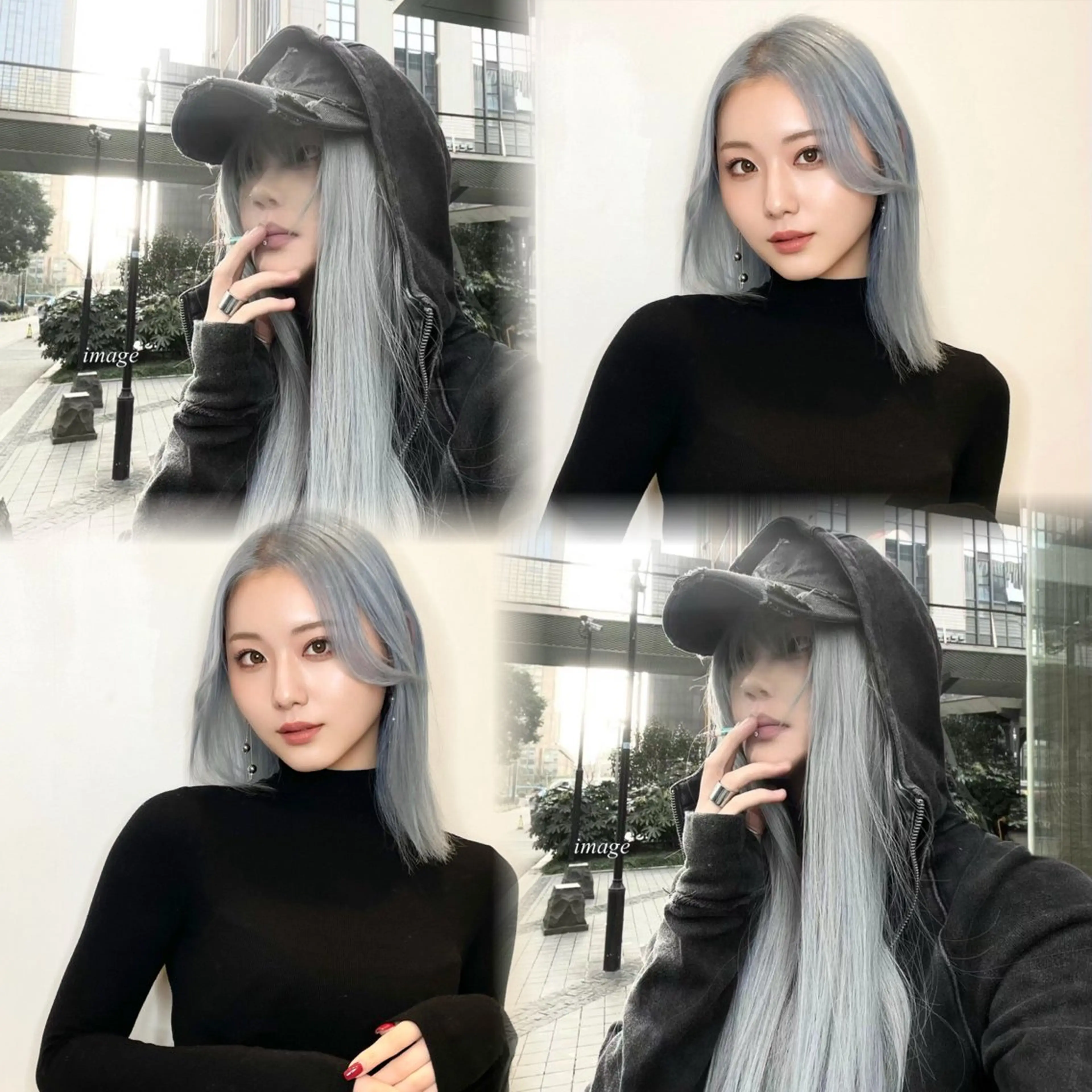 ミディアム カラー ヘアカラー ハッシュカット レイヤー池袋のヘアスタイル