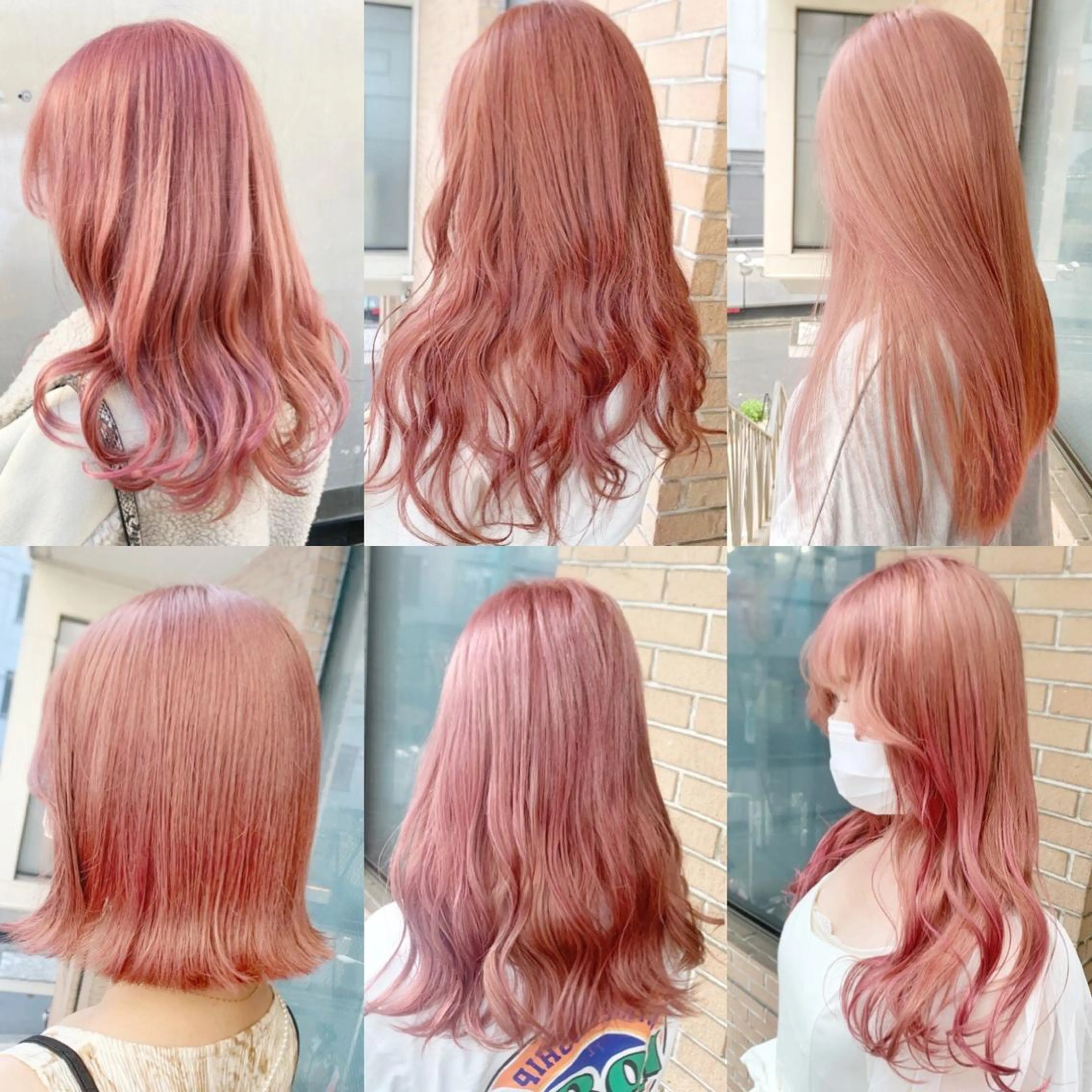 セミロング カラー ヘアアレンジ ブリーチ ヘアカラー ピンクカラー🩷 ヘアセットＮＯ.1のヘアスタイル