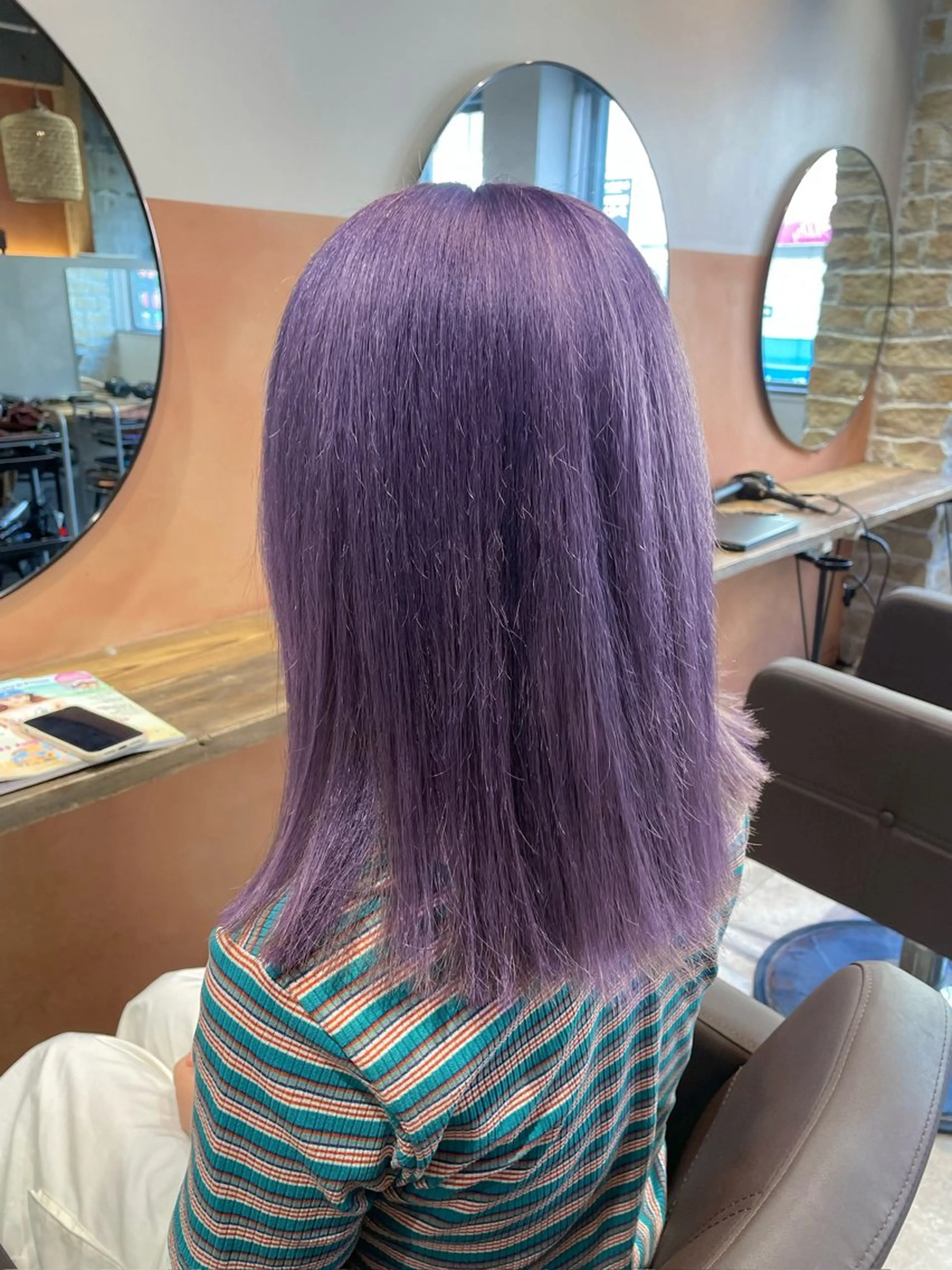 セミロング カラー ラベンダーカラー ヘアカラー トリートメント 👾TAMURA MAAYA👾のヘアスタイル