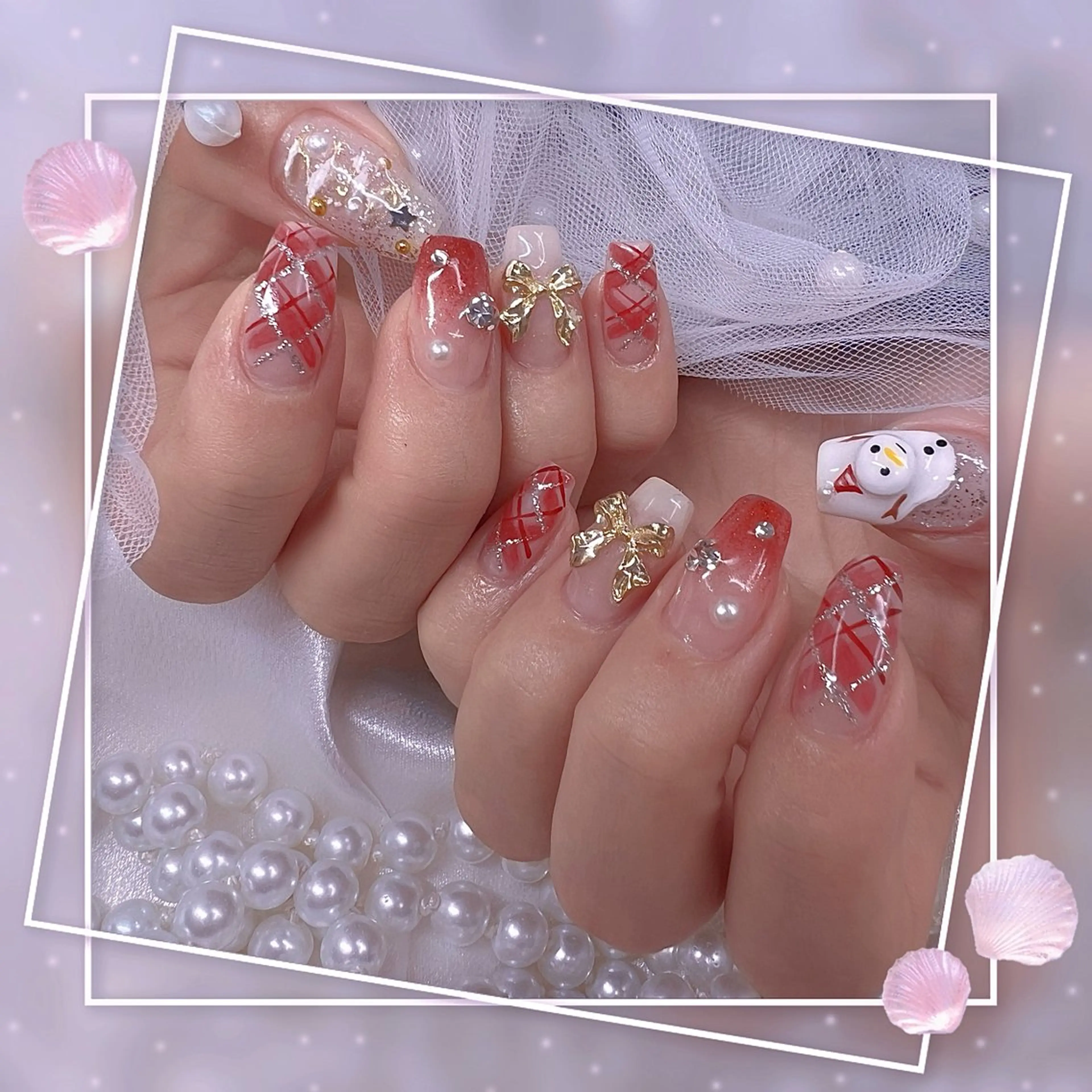 ネイル チークネイル ガーリー グラデーション マグネットネイル ピンク Chill Nailsalonのネイルデザイン