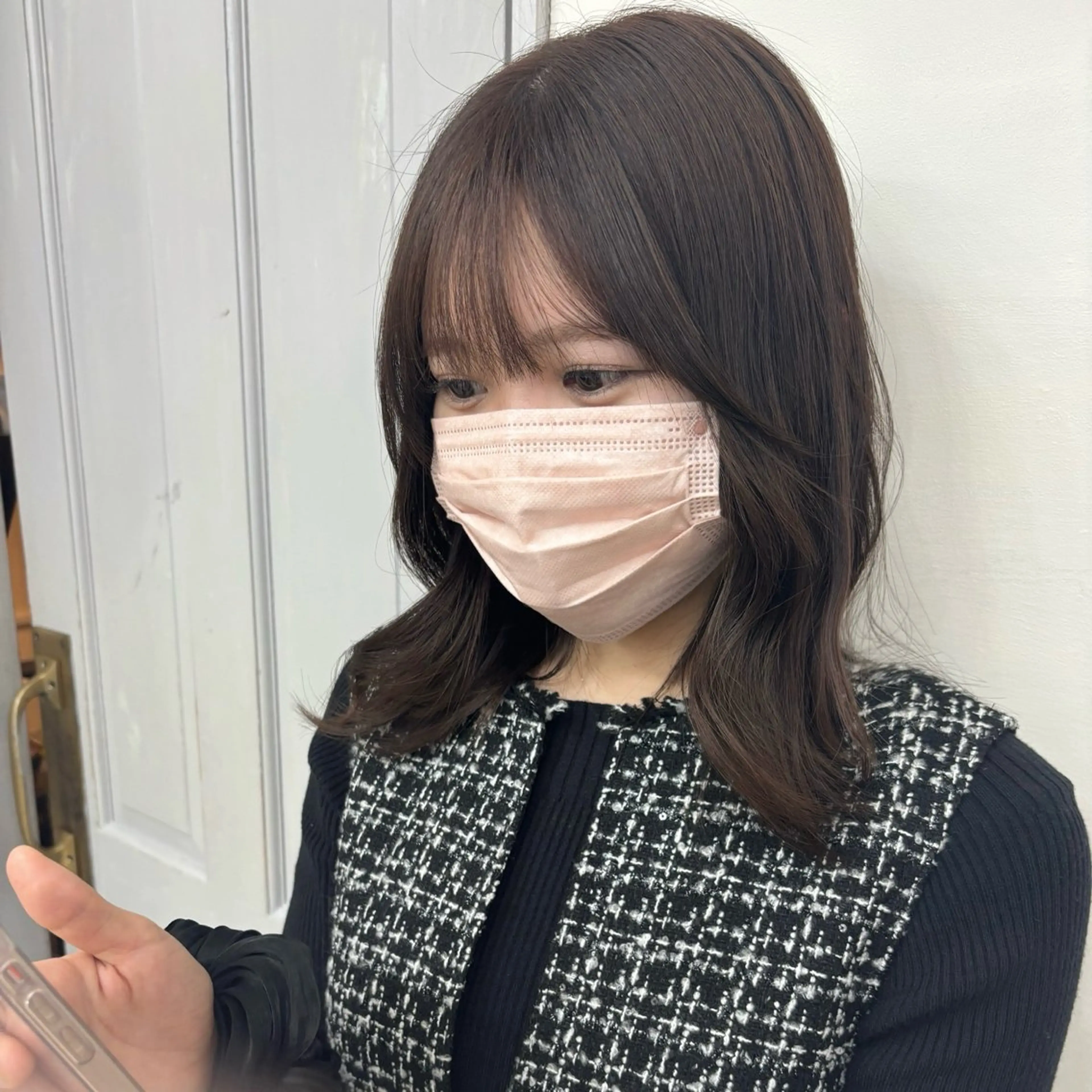 ミディアム くびれヘア カット ヘアカラー トリートメント 髪質改善♡ 保坂汐音のヘアスタイル